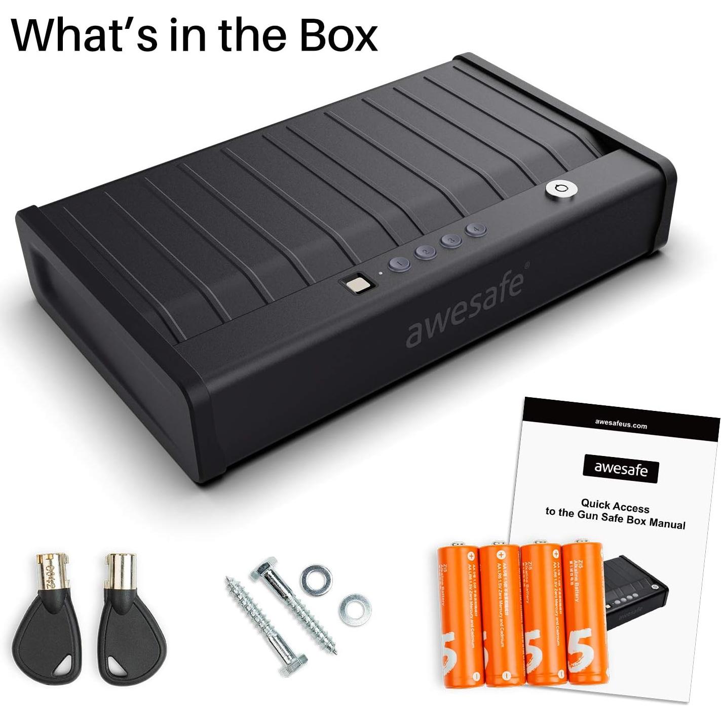 Caja Fuerte Biométrica Awesafe GF04XL para 2 Pistolas