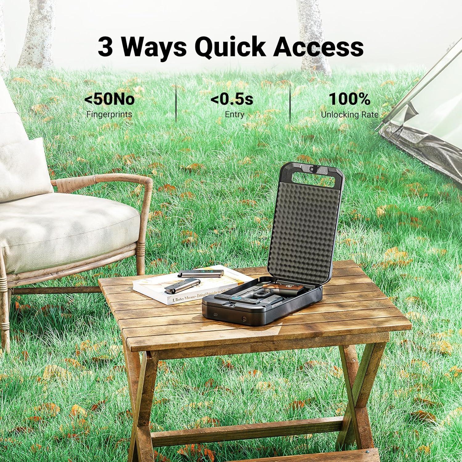 Caja Fuerte Portátil MAXSafes Biométrica para Pistolas 20002-SF