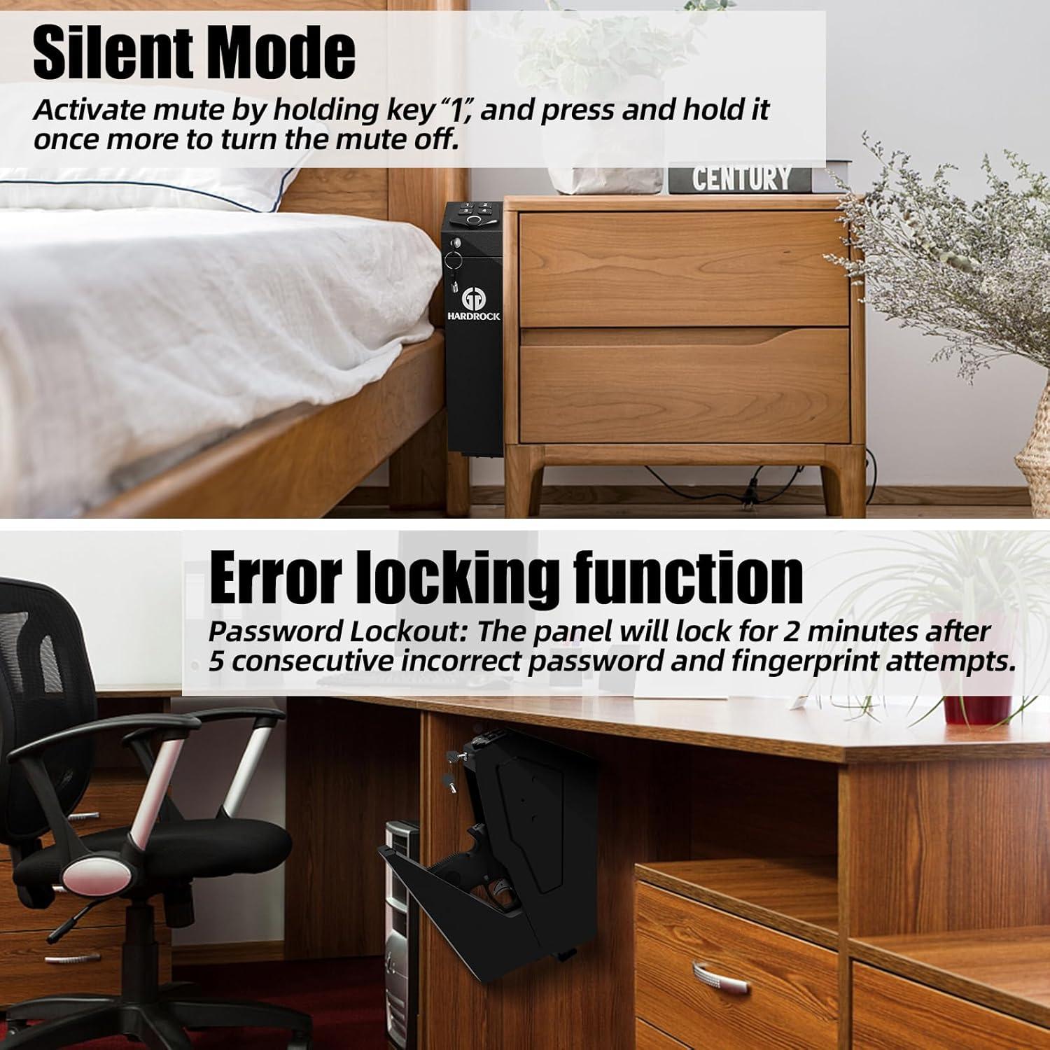 Caja Fuerte Biométrica HARDROCK para Pistolas 45x25x14cm