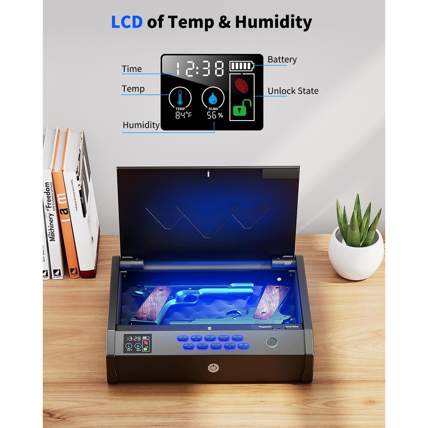 Caja de Armas Biométrica Movgul con Pantalla LCD y USB-C