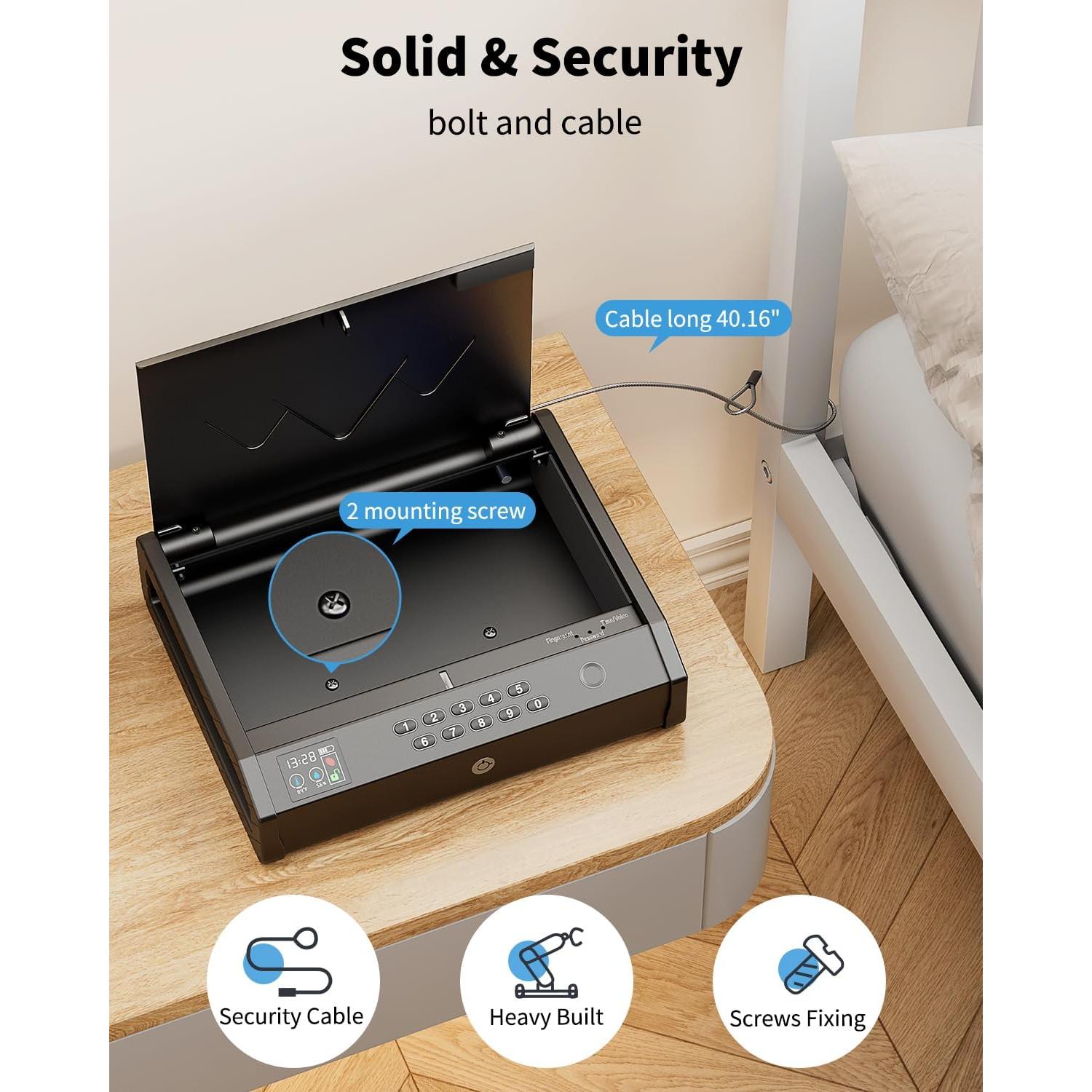 Caja de Armas Biométrica Movgul con Pantalla LCD y USB-C