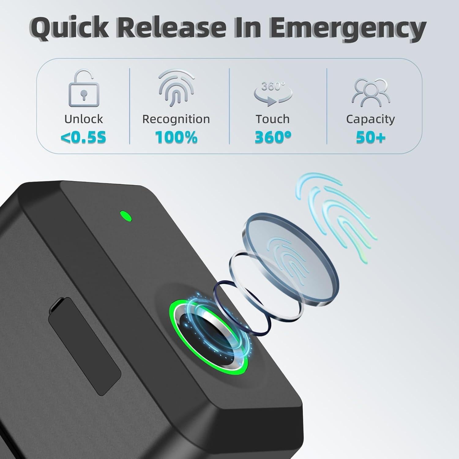 Bloqueo de Gatillo Biométrico KENRONE - Huella Digital y Llave