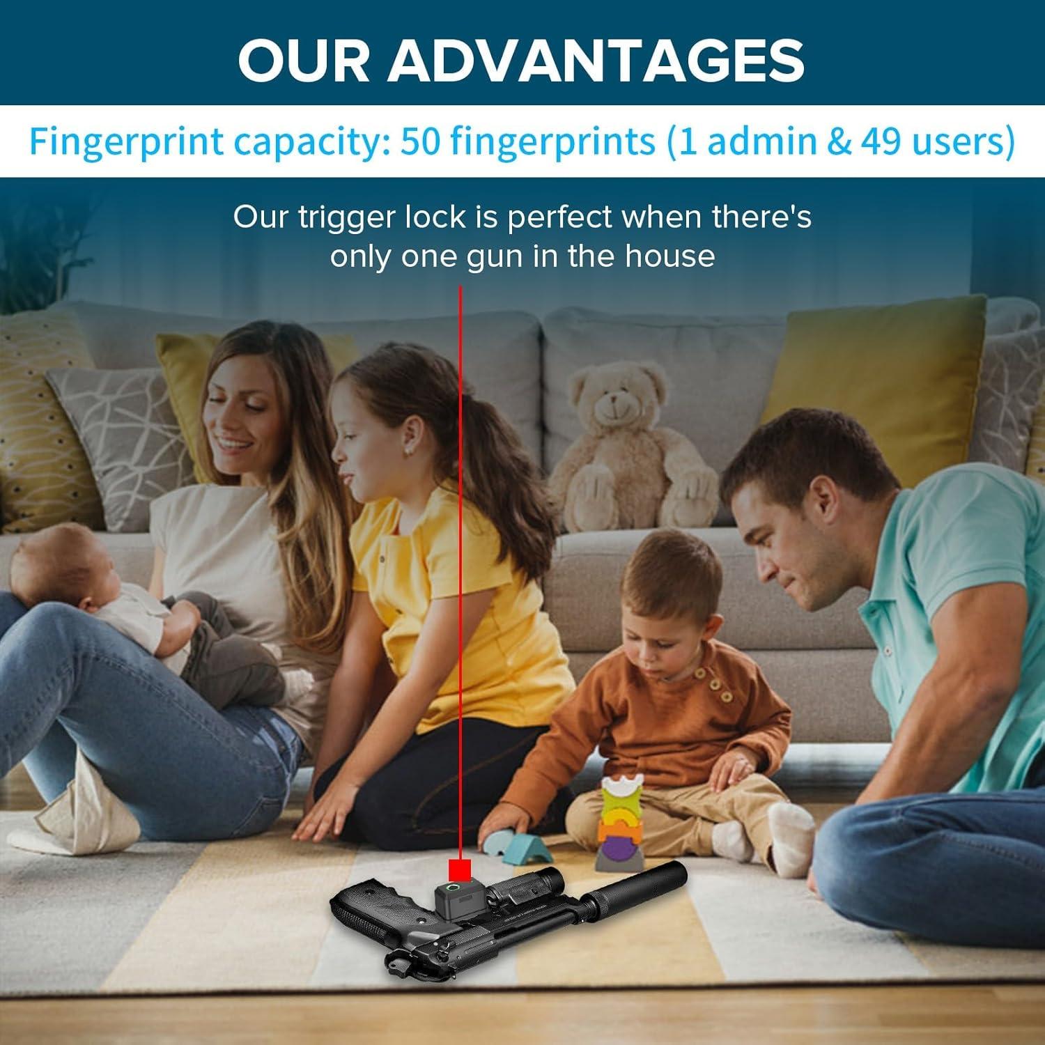 Bloqueo de Gatillo Biométrico KENRONE - Huella Digital y Llave