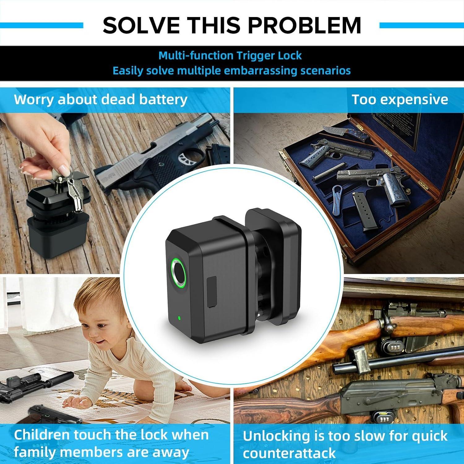 Bloqueo de Gatillo Biométrico KENRONE - Huella Digital y Llave