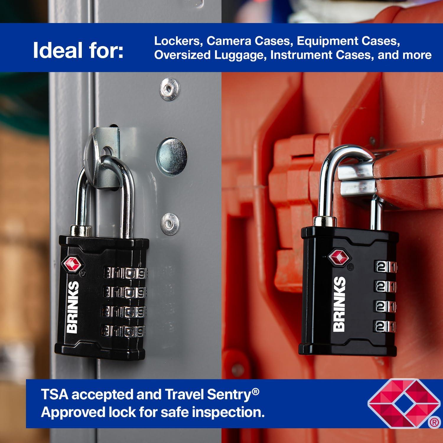 Candado de Equipaje TSA Brinks 4 Dígitos Resettable - 2 Paquete