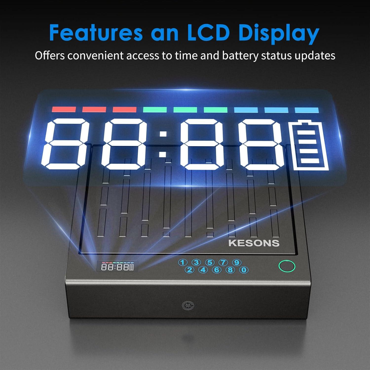 Caja Fuerte Biométrica KESONS para Pistolas - Acceso Rápido