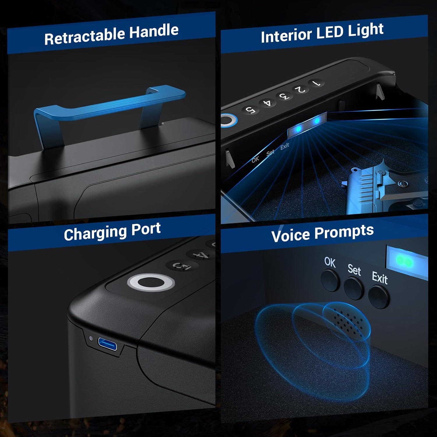 Caja Fuerte Biométrica Portátil ONNAIS GS002 Recargable