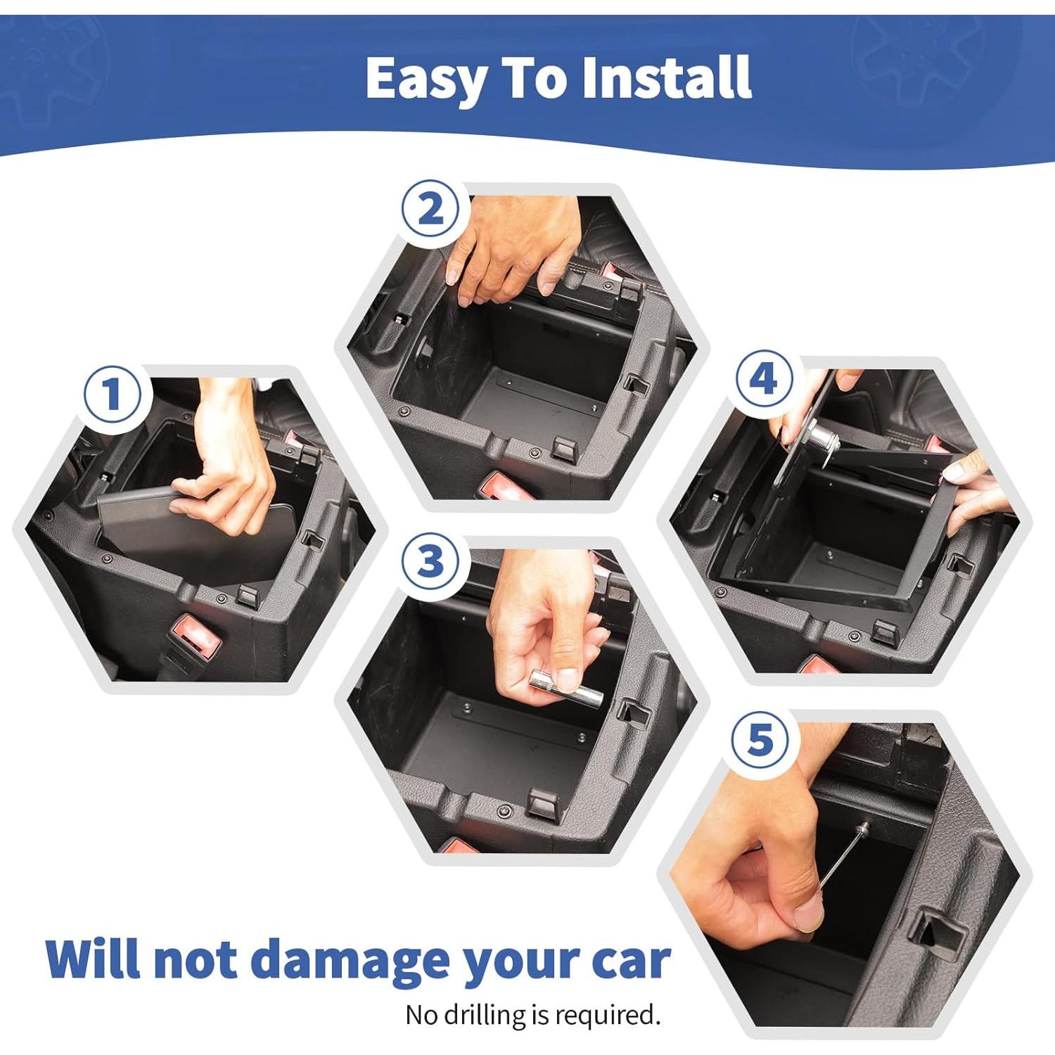 Caja de Seguridad Organizador de Consola Central RT-TCZ para Jeep Wrangler JL/JLU 2018-2025