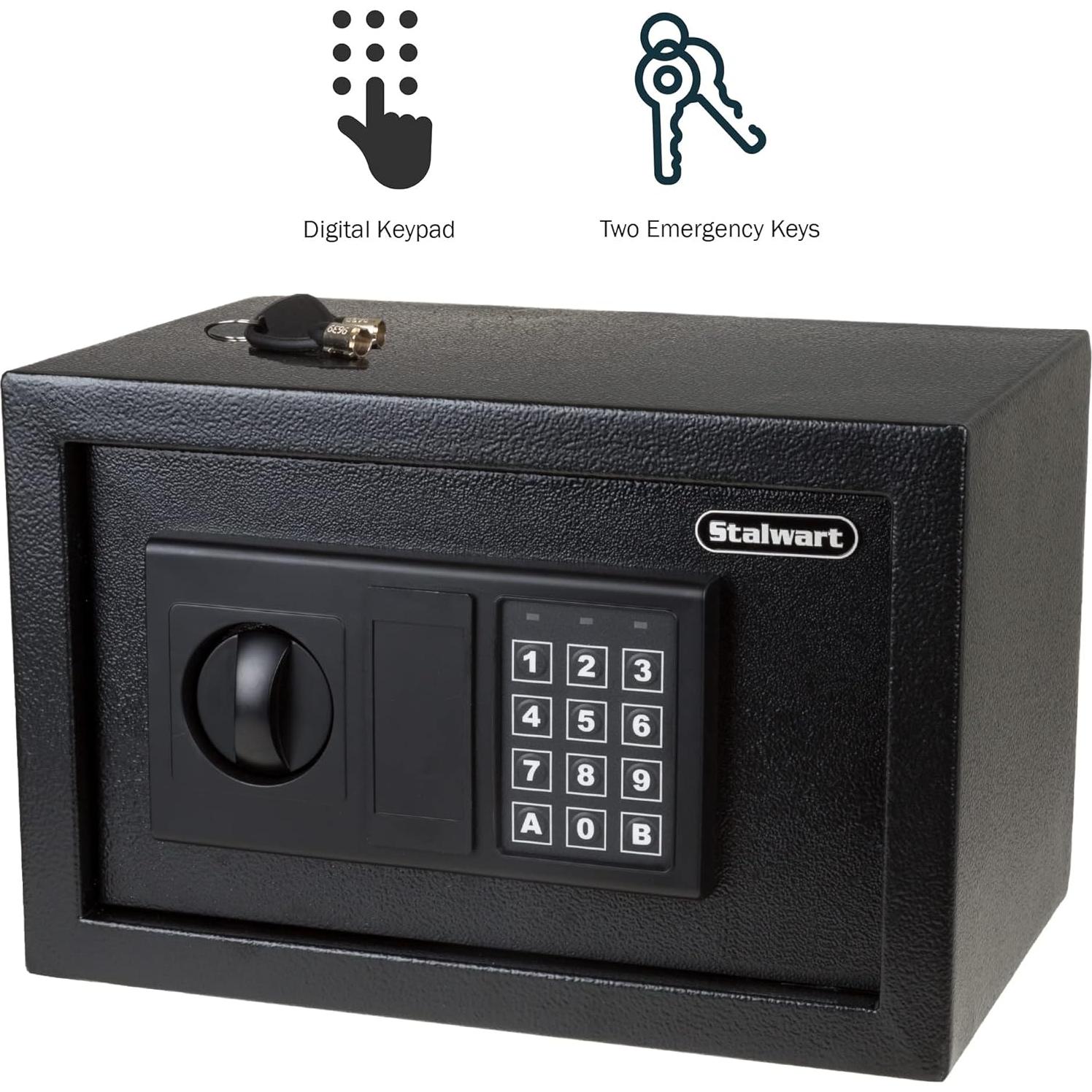 Caja Fuerte Digital Stalwart de Acero 4.7 kg - 30.99x20.07x20.07 cm