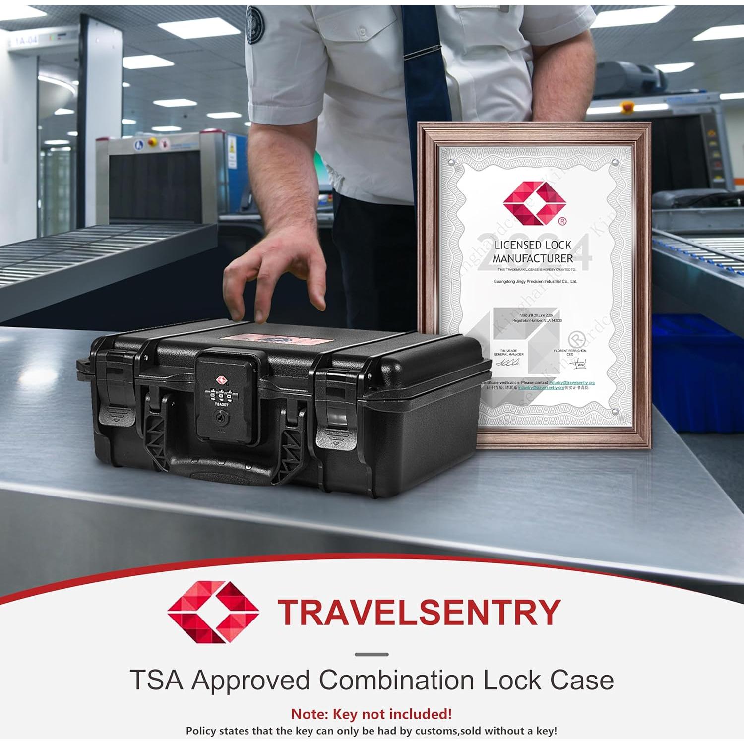 Funda TSA para pistola Kinghardcase impermeable 29.2x24.1cm