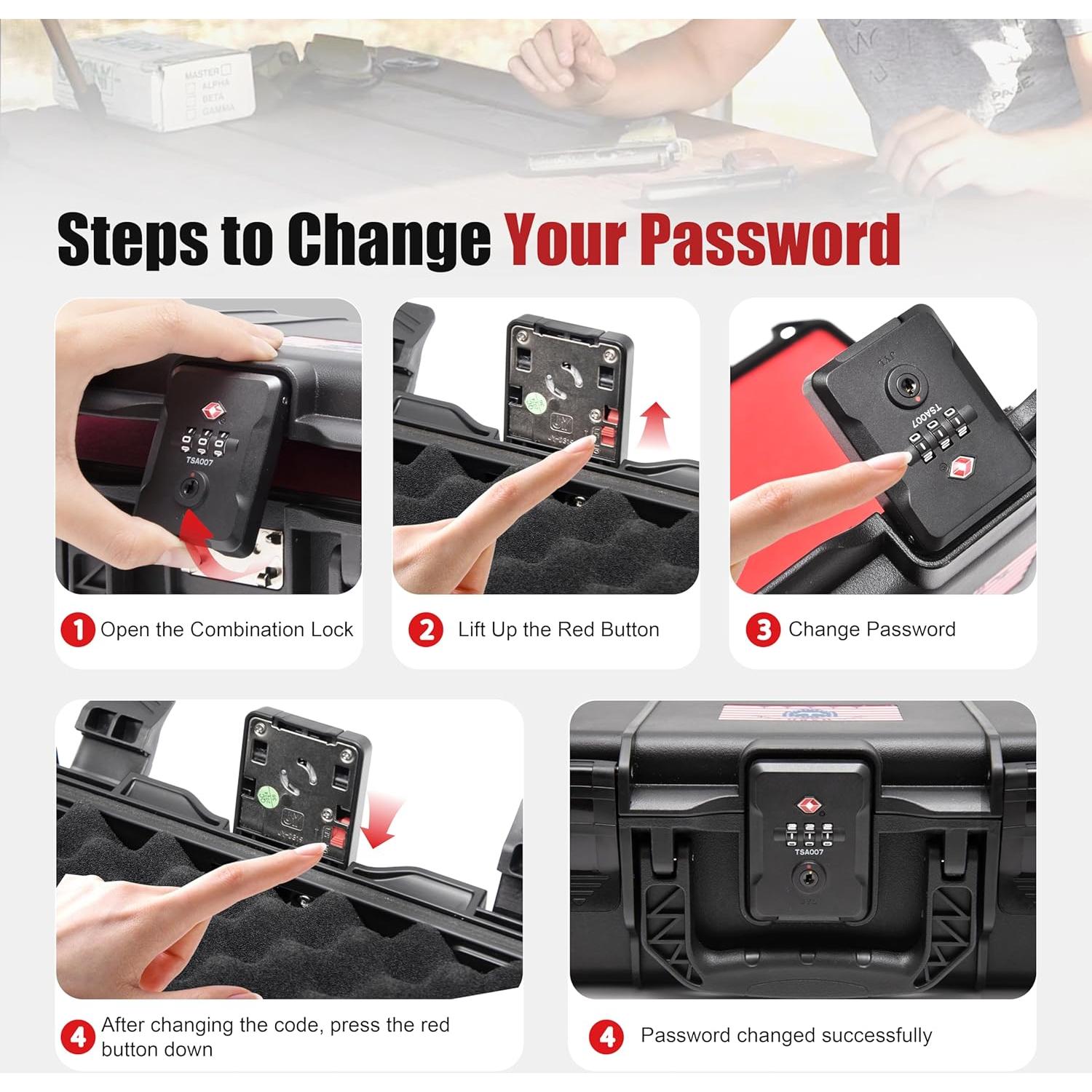 Funda TSA para pistola Kinghardcase impermeable 29.2x24.1cm