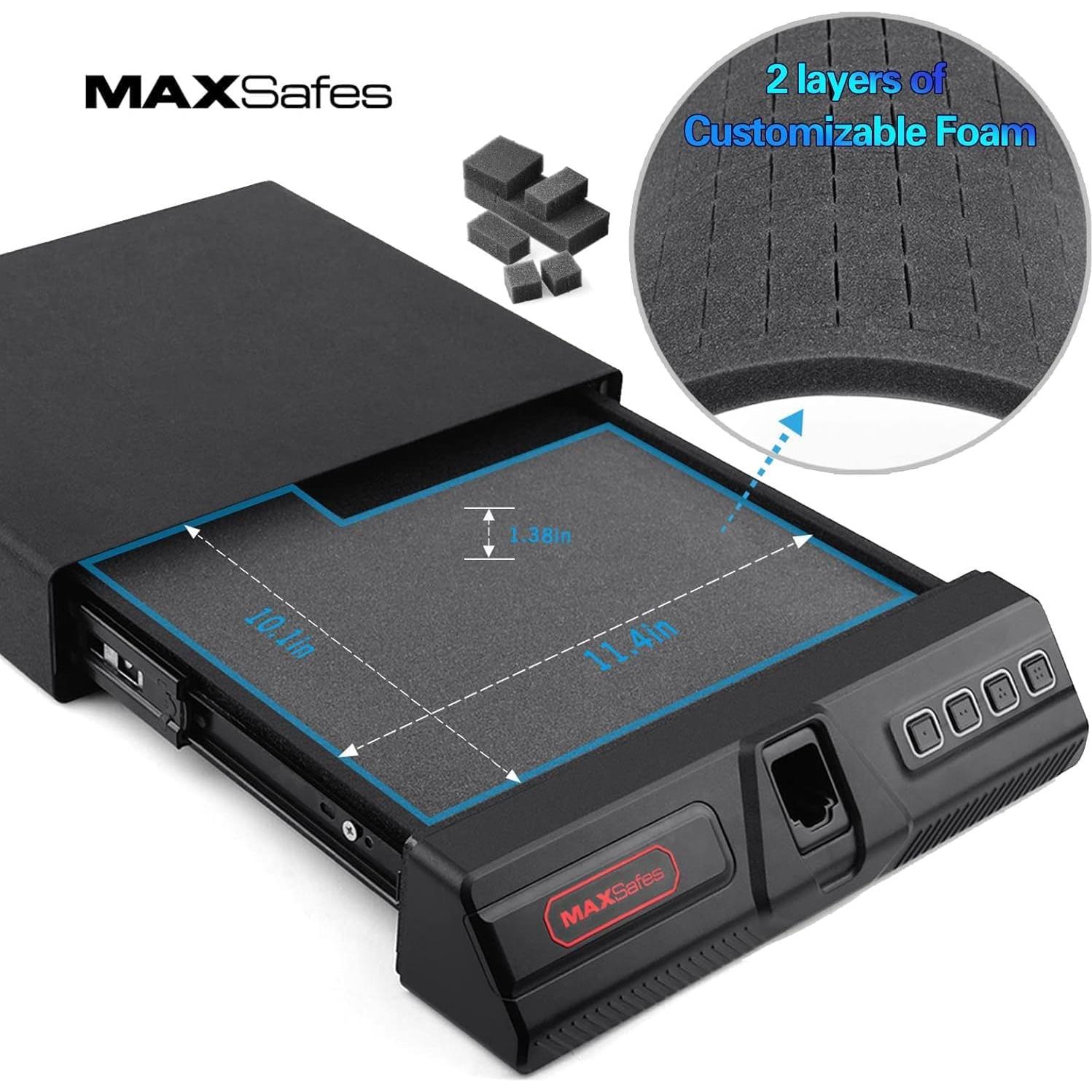 Caja Fuerte Biométrica MAXSafes para 2 Pistolas - Escritorio Bajo