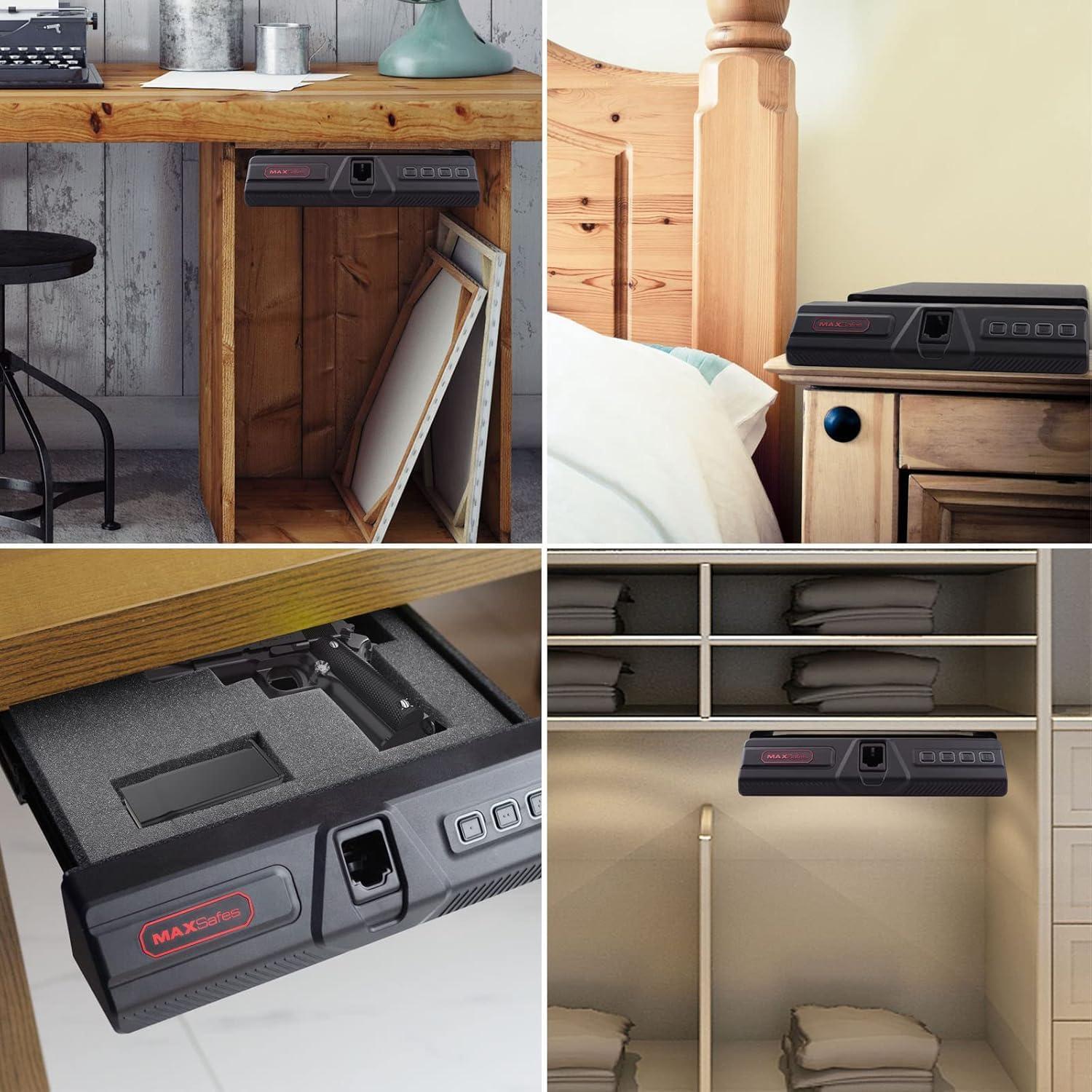 Caja Fuerte Biométrica MAXSafes para 2 Pistolas - Escritorio Bajo