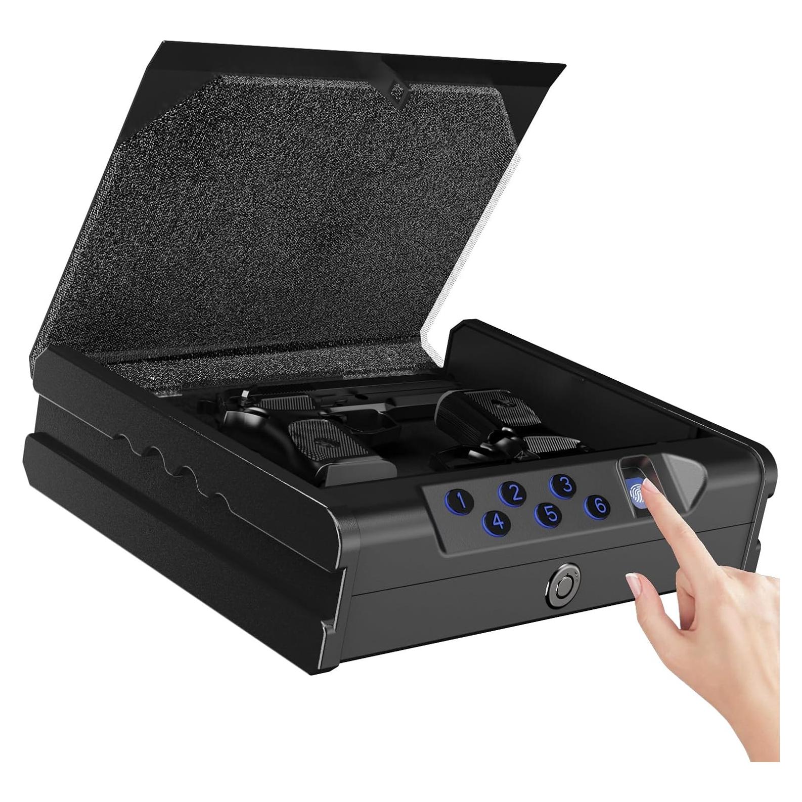 Caja Fuerte Biométrica Kawsword para 2 Pistolas con Huella