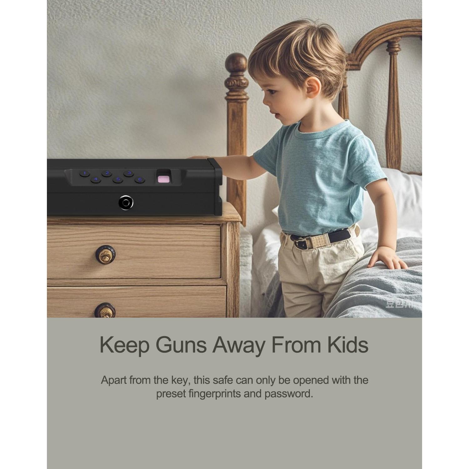 Caja Fuerte Biométrica Kawsword para 2 Pistolas con Huella