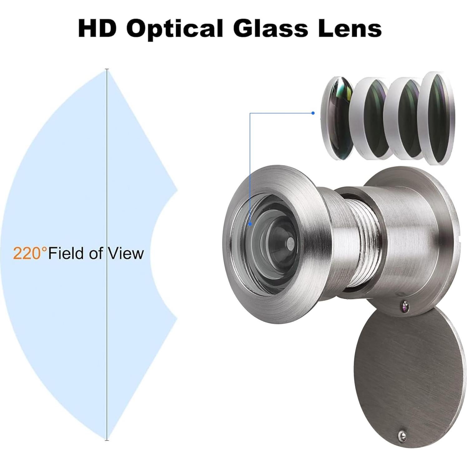 Mirilla de Latón Sólido TOGU TG3828YG-SN 220° con Privacidad