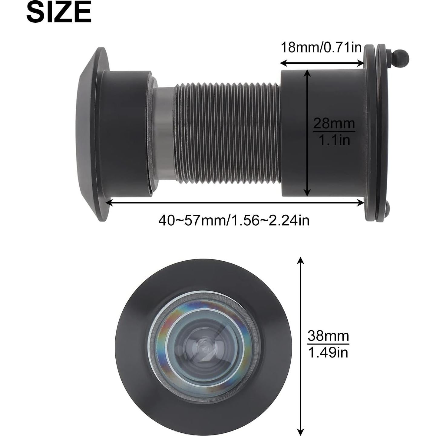Mirilla de Puerta HOJLKLD de Latón 220° con Cubierta Privacidad