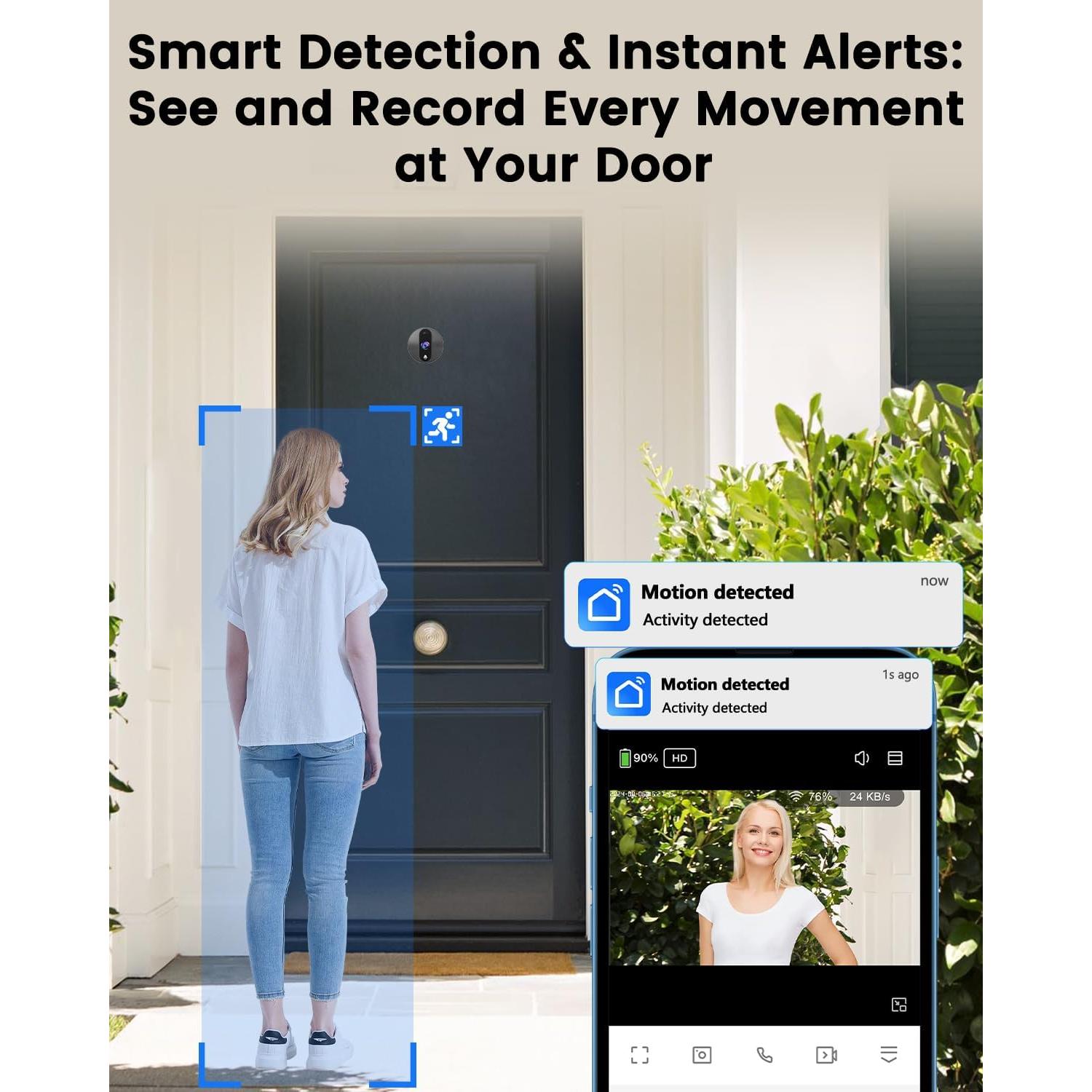 Cámara de Timbre de Puerta Bextgoo 2K con Pantalla 4.3"