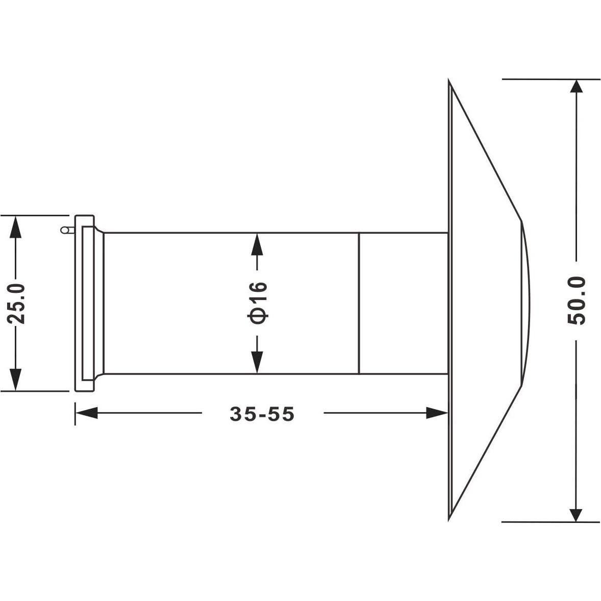 Mirilla de Seguridad Earl Diamond 200° Latón Sólido Oro Satinado