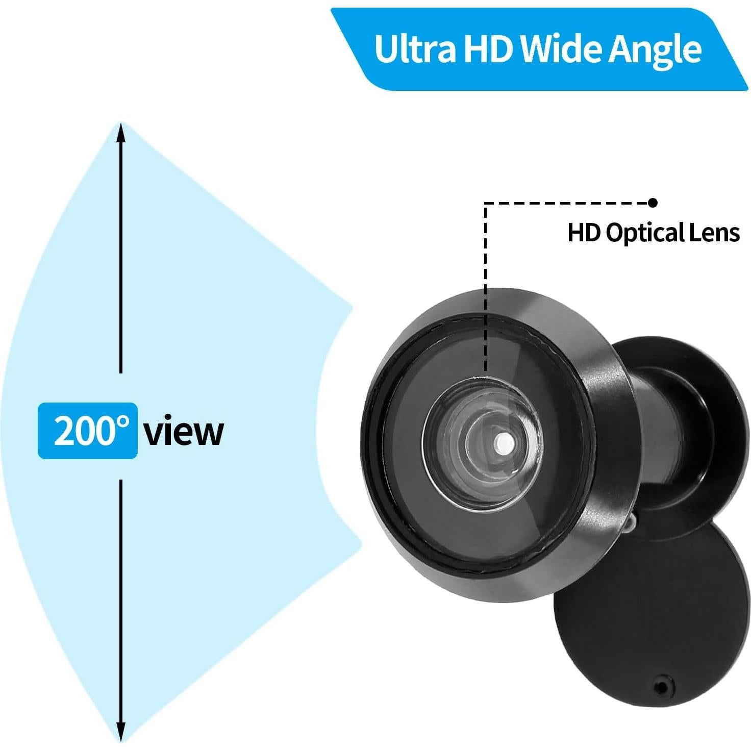 Mirador de Puerta de Seguridad Cionyce 200 Grados Negro 40-75mm
