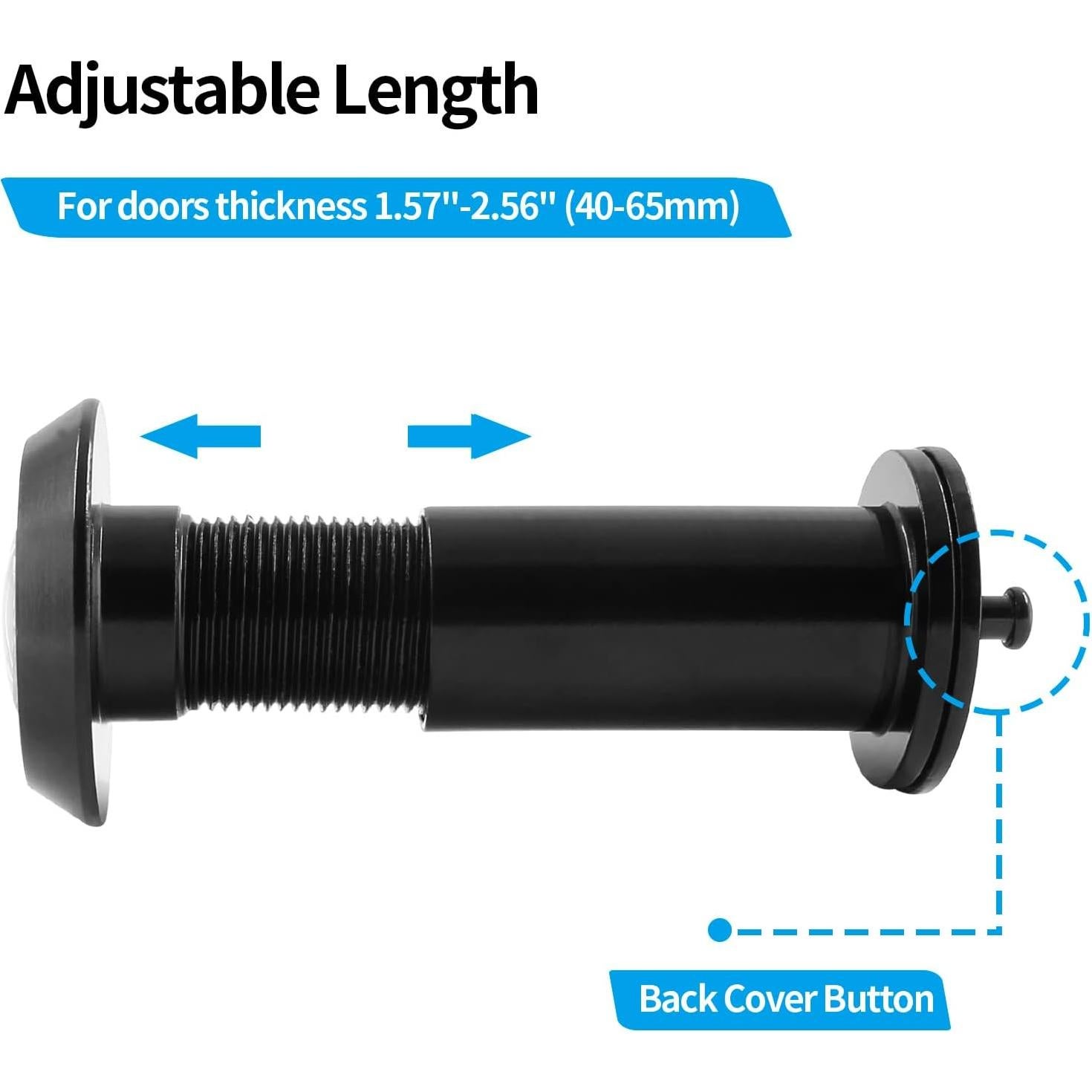 Mirador de Puerta de Seguridad Cionyce 200 Grados Negro 40-75mm