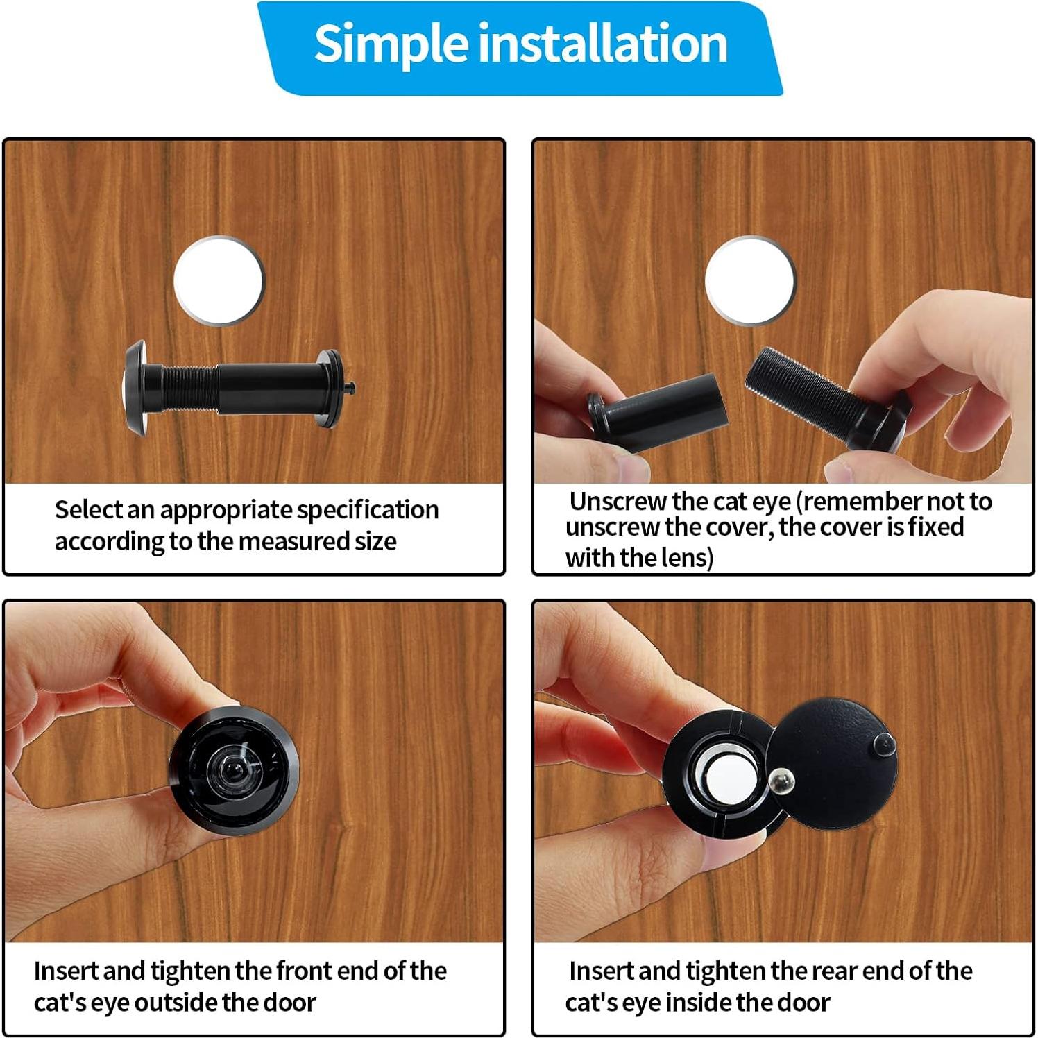 Mirador de Puerta de Seguridad Cionyce 200 Grados Negro 40-75mm