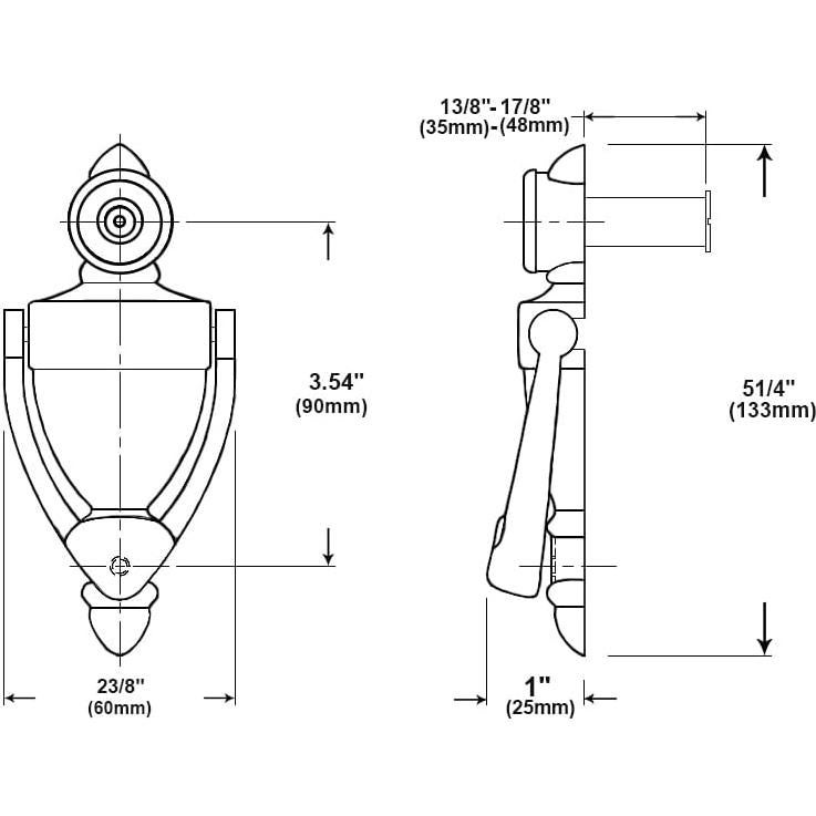 Agujero de puerta QCAA con visor 180° bronce aceitado 14 cm