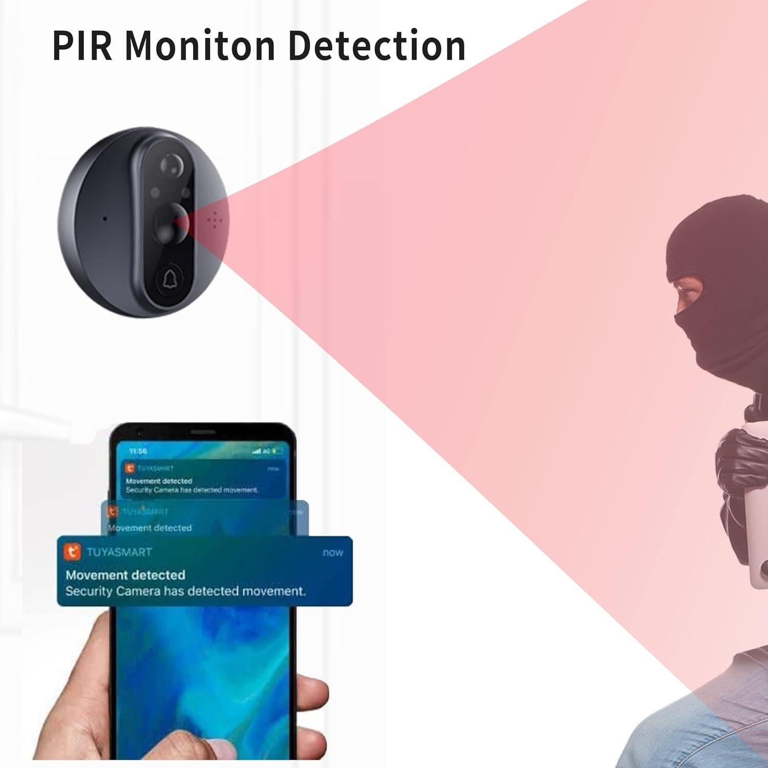 Timbrado de Video WiFi Cawhum R9, 1080P, Pantalla 4.3"