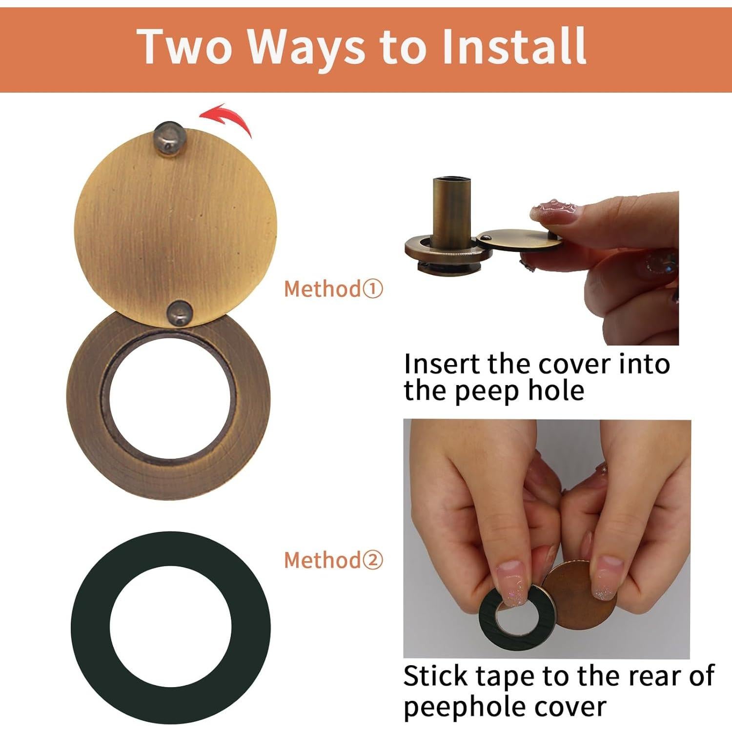 Cubierta de Mirilla de Latón HARDHAWK para Puerta - Bronce