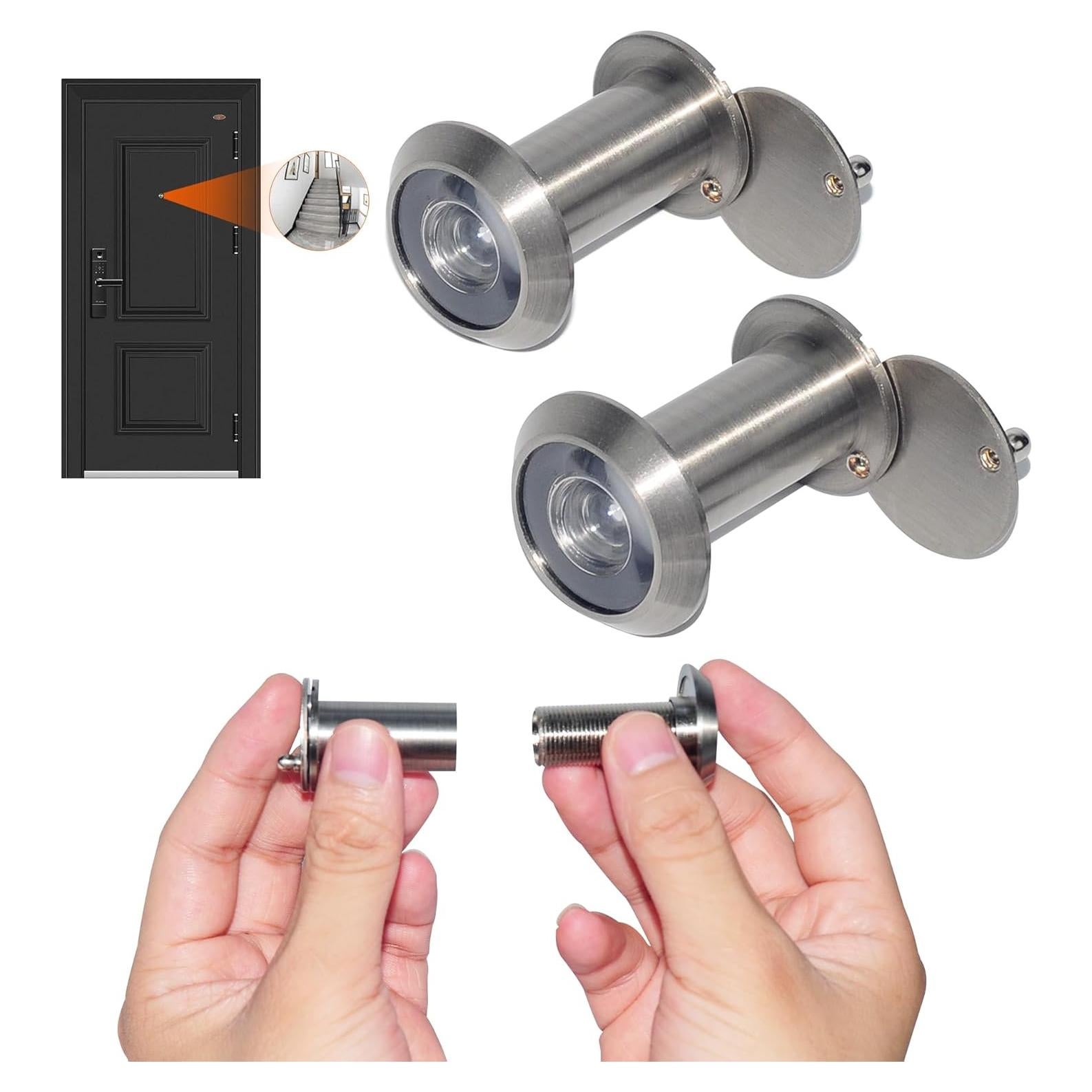 Mirador de Puerta GLANICS 200° Alta Definición 2 Pack Plata