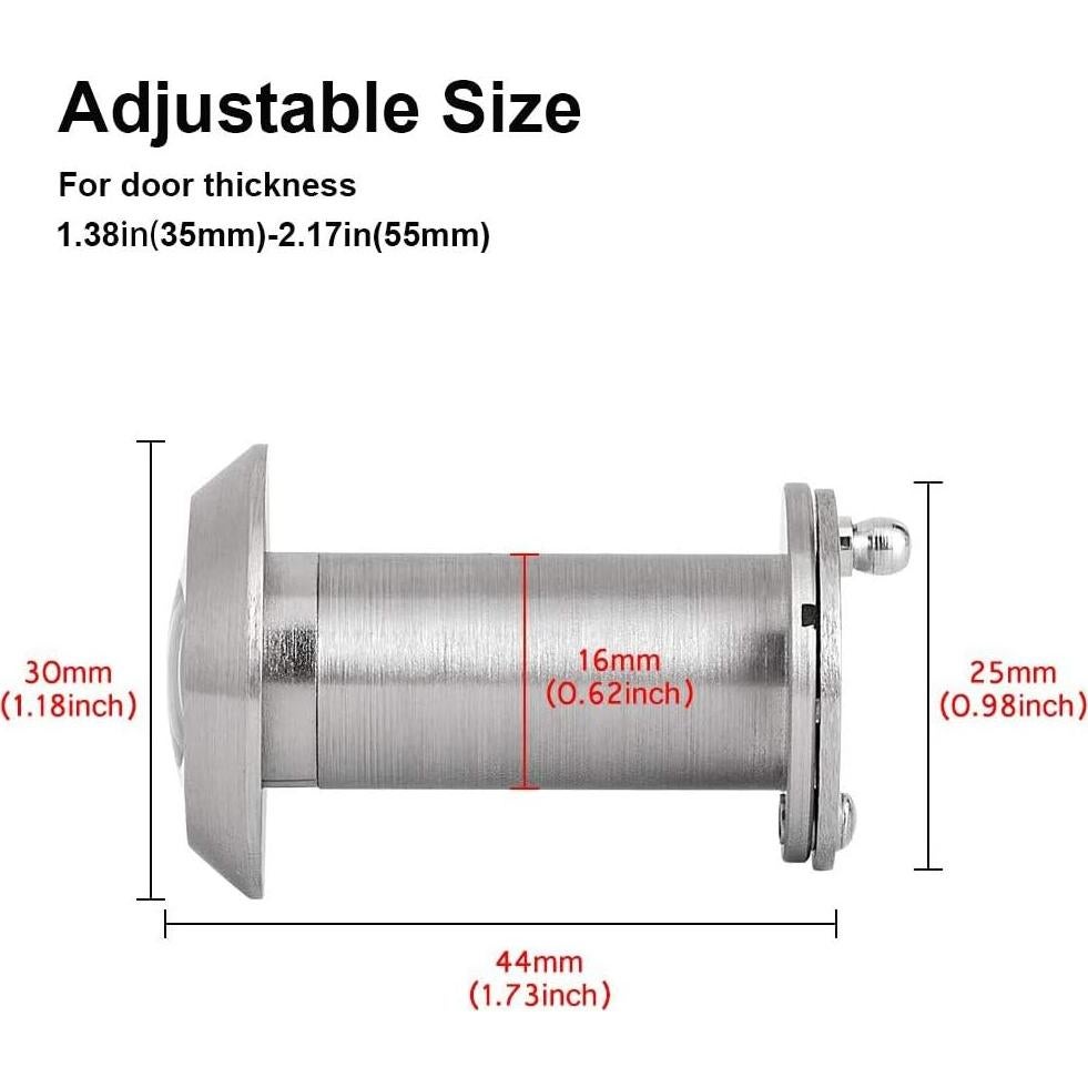 Mirador de Puerta GLANICS 200° Alta Definición 2 Pack Plata