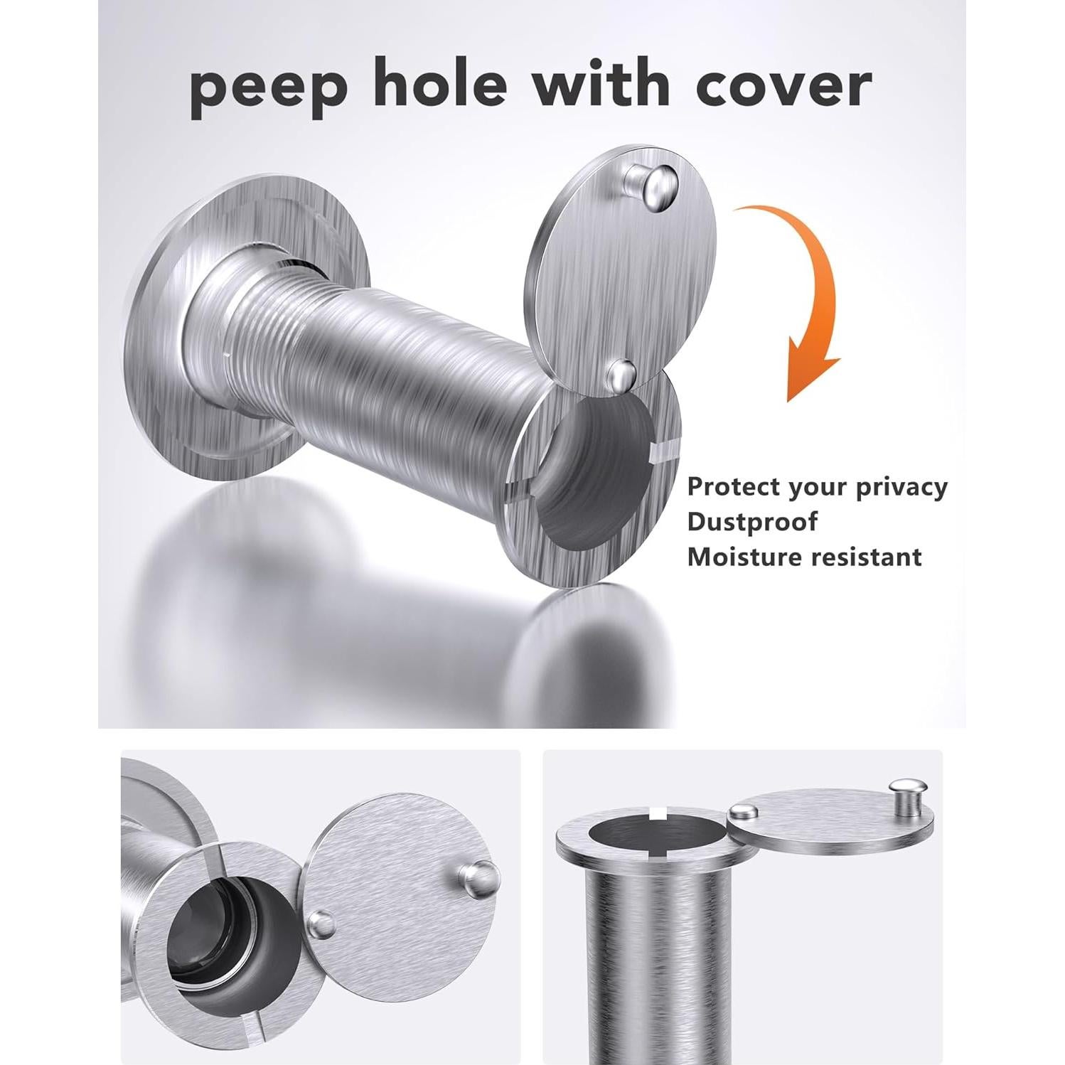 Mirador de Puerta GLANICS 200° Alta Definición 2 Pack Plata