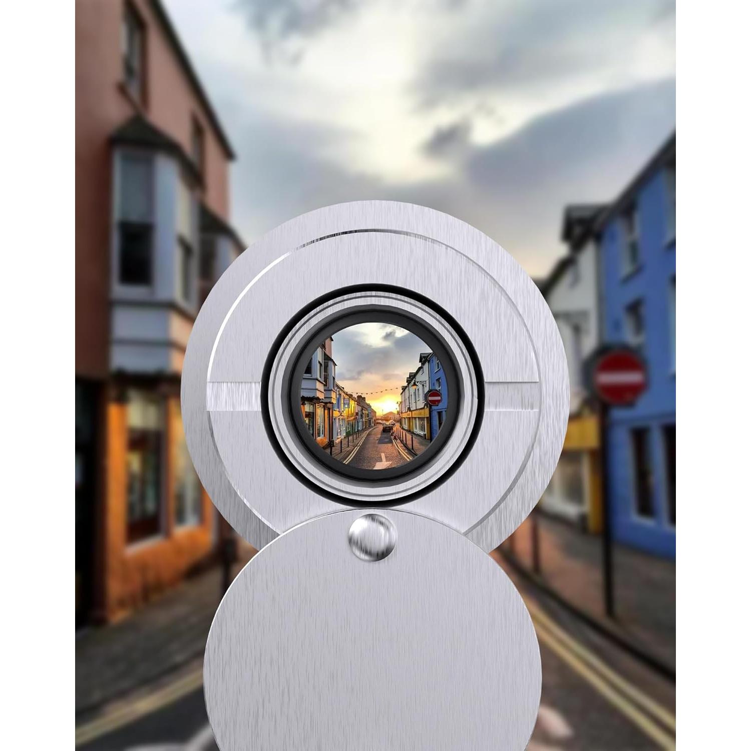 Mirador de Puerta GLANICS 200° Alta Definición 2 Pack Plata