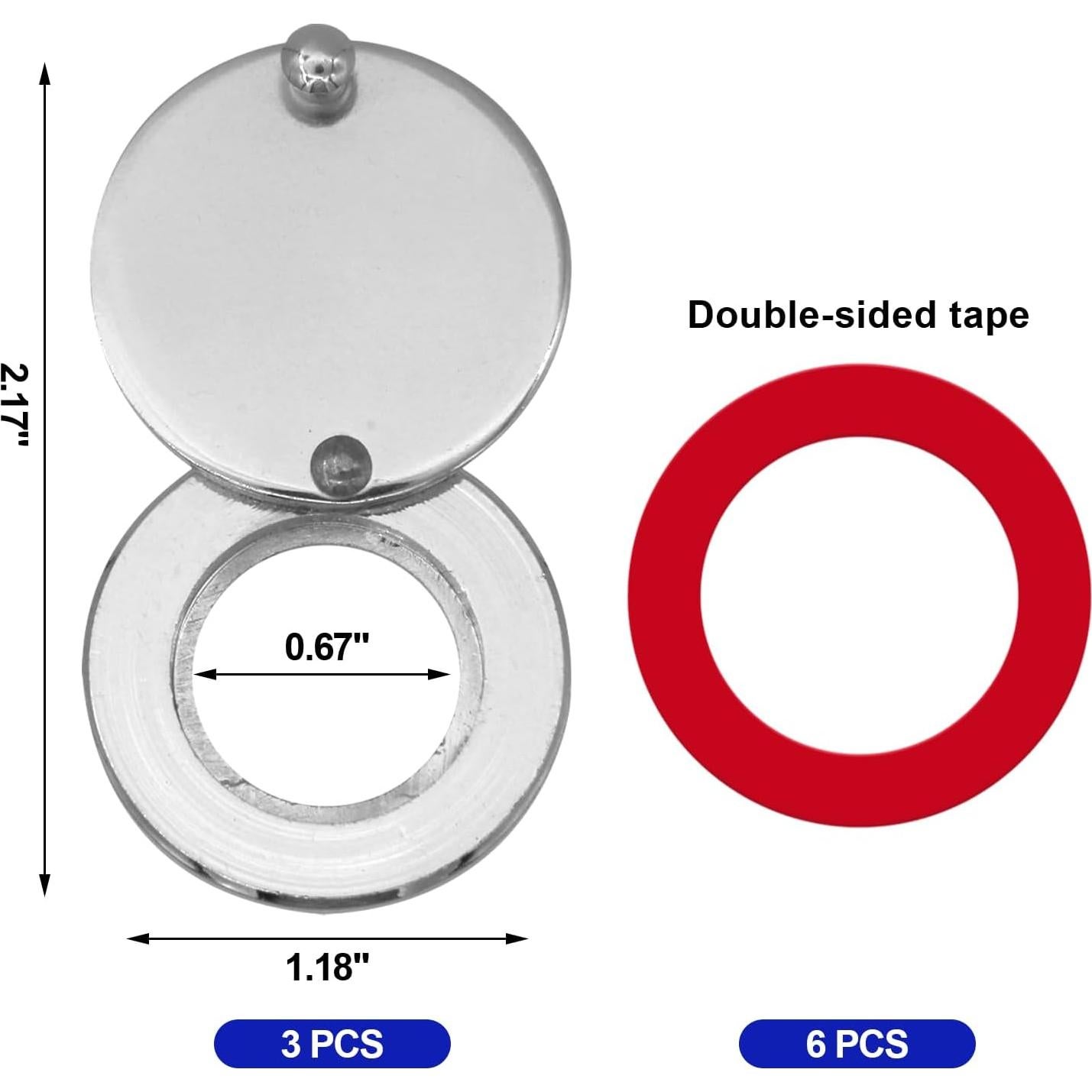 Set de 3 Cubiertas de Mirilla KIBBEH Plata - Seguridad y Privacidad