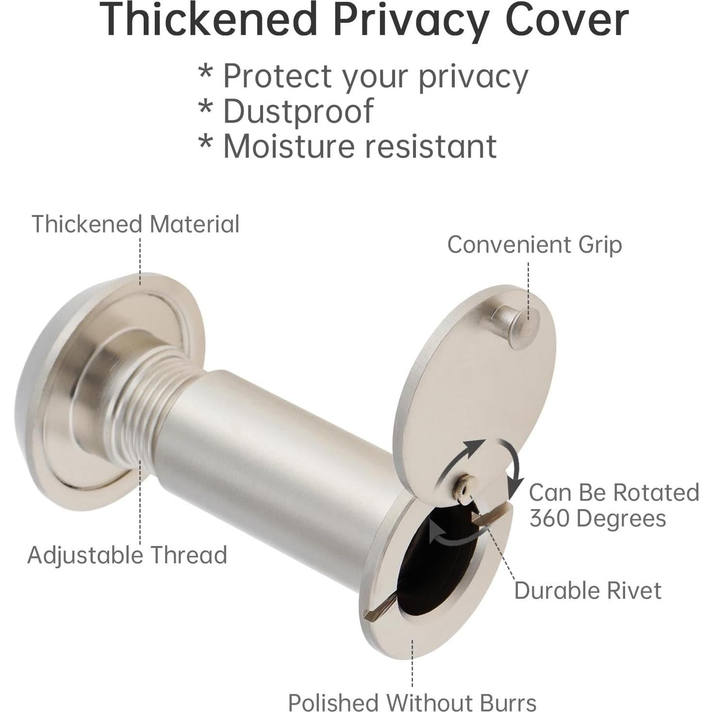 Mirilla de Puerta Latón Sólido 180 Grados Niquelado 14 mm