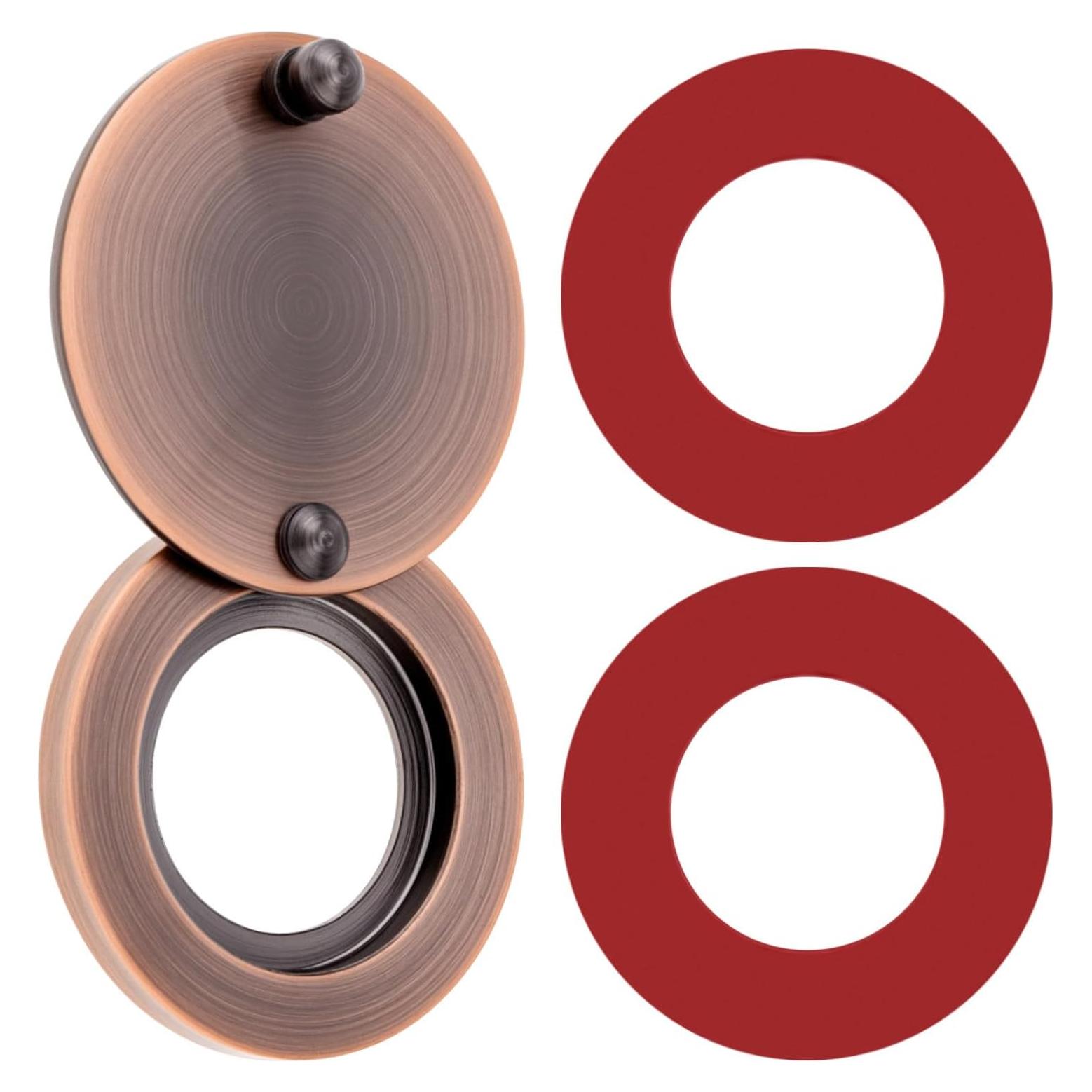 Cubierta de Mirilla de Latón Macizo HOJLKLD Cobre Antiguo 30mm