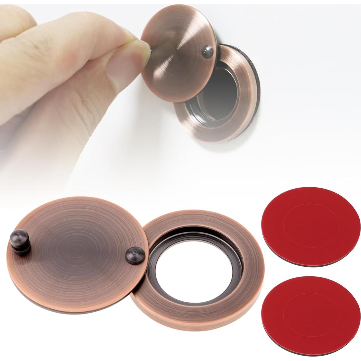 Cubierta de Mirilla de Latón Macizo HOJLKLD Cobre Antiguo 30mm