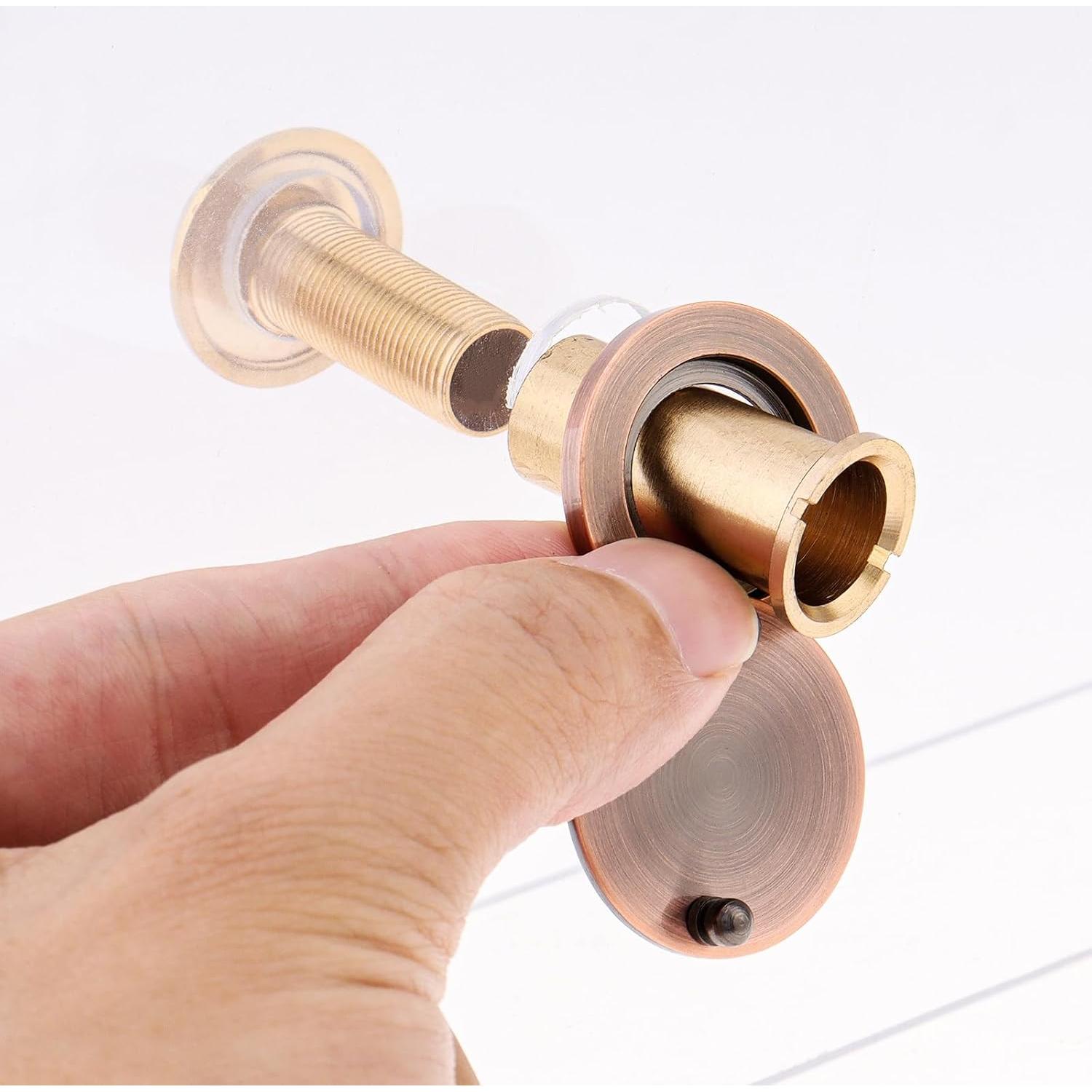 Cubierta de Mirilla de Latón Macizo HOJLKLD Cobre Antiguo 30mm