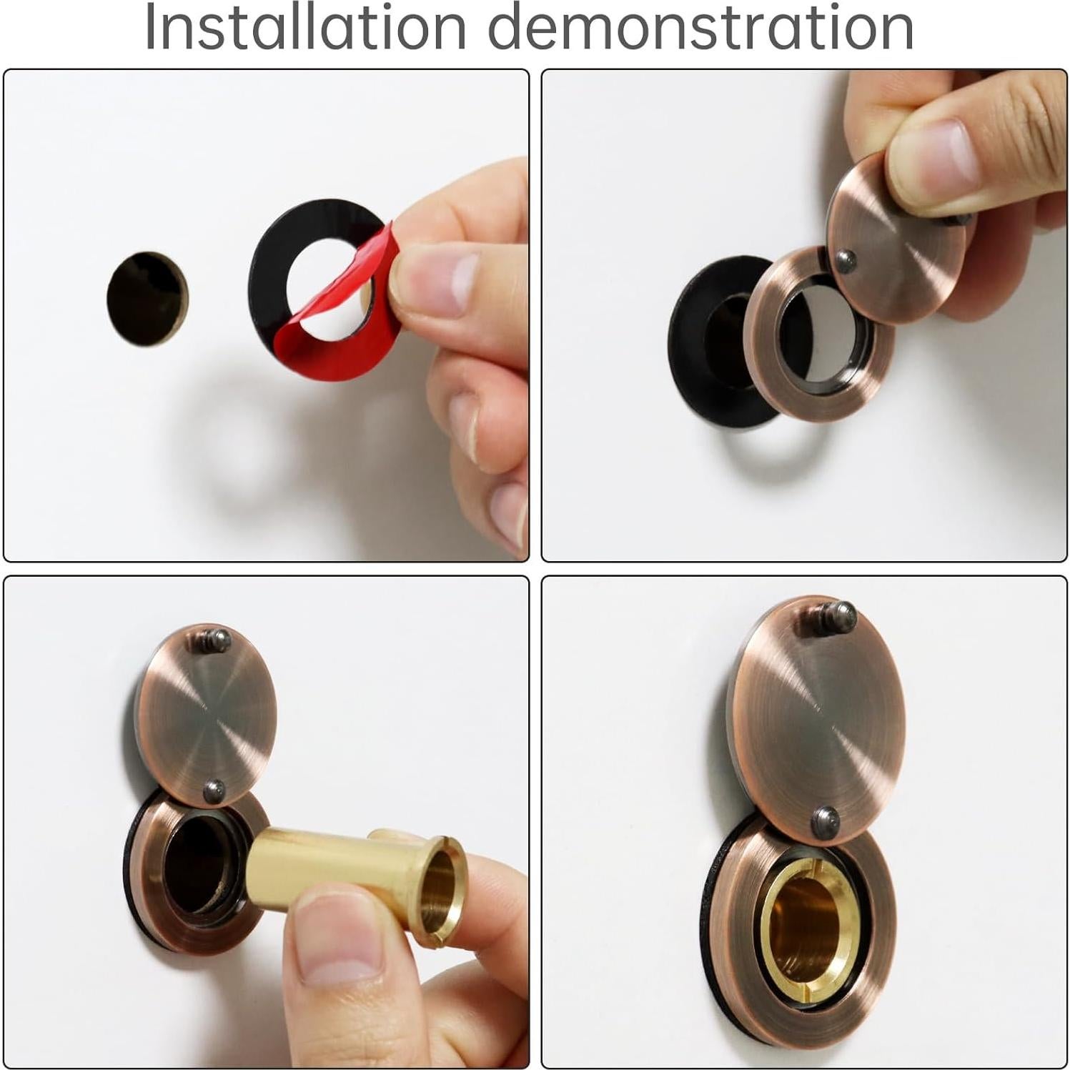 Cubierta de Mirilla de Latón Macizo HOJLKLD Cobre Antiguo 30mm