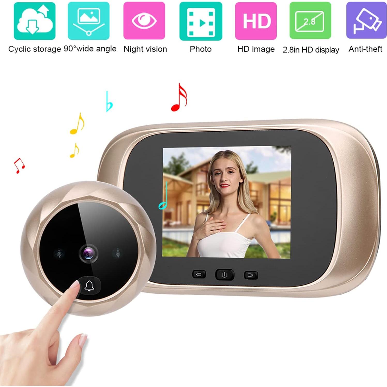 Cámara de Mirilla Timbre de Video Ciciglow 2.8" LCD Infrarroja