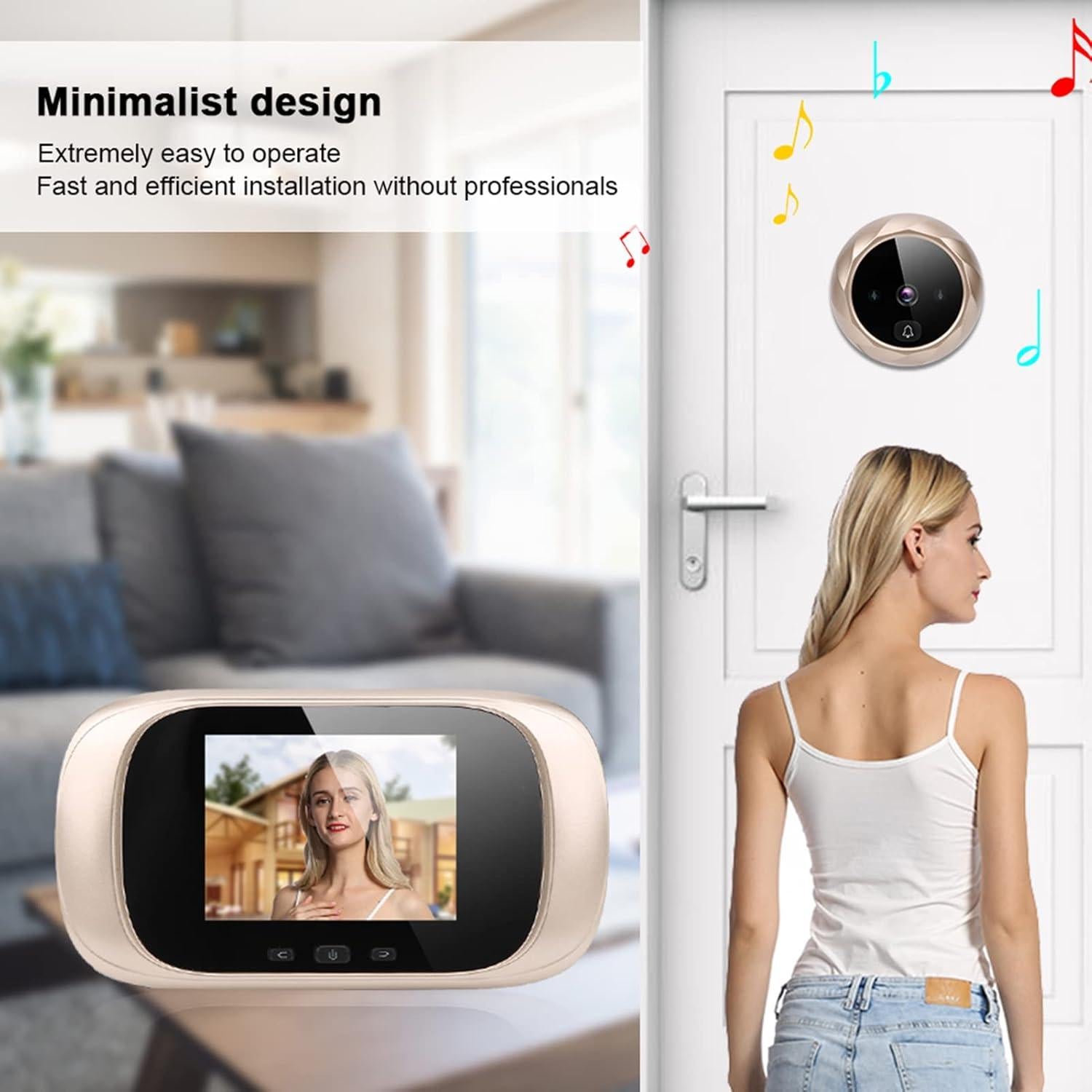 Cámara de Mirilla Timbre de Video Ciciglow 2.8" LCD Infrarroja