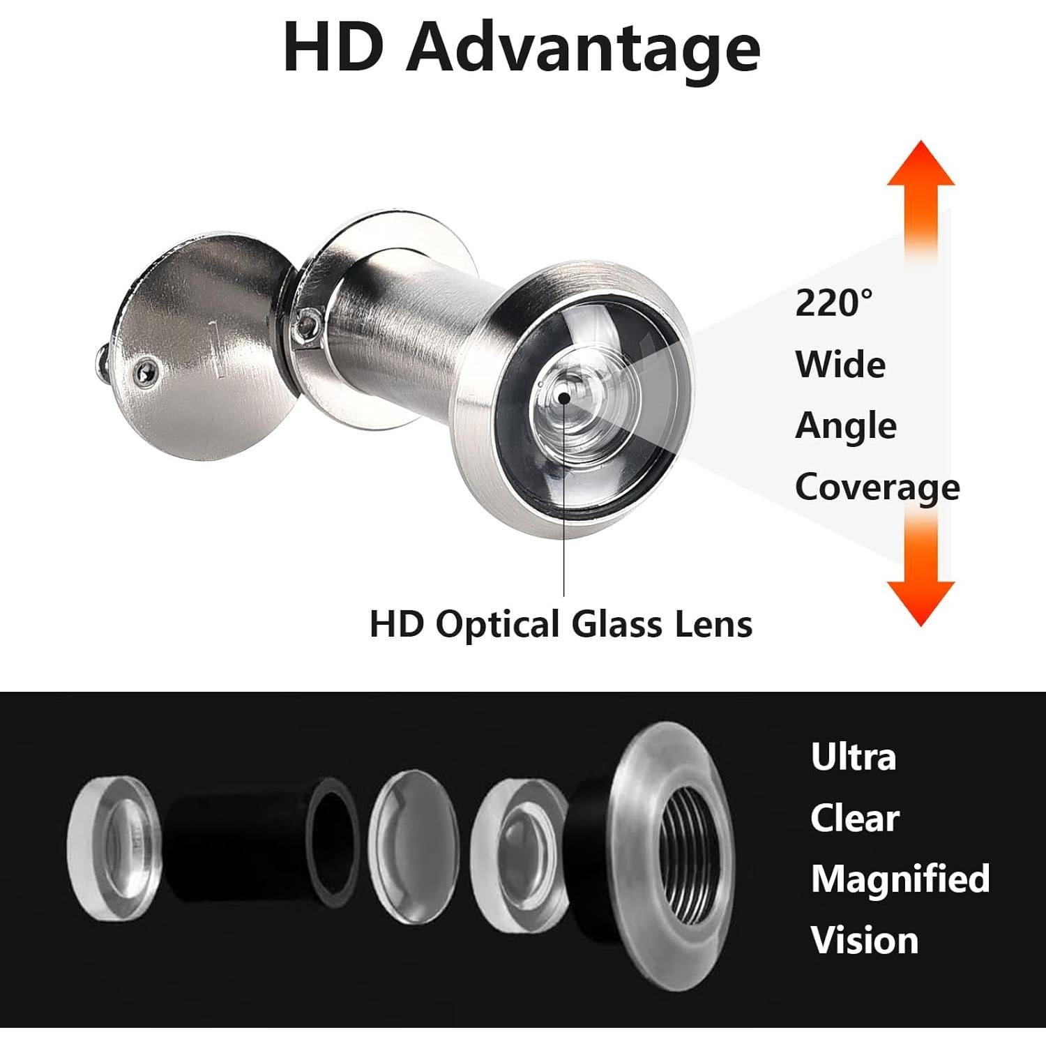 Mirilla de Puerta Funnytek 220 Grados Niquel Cepillado