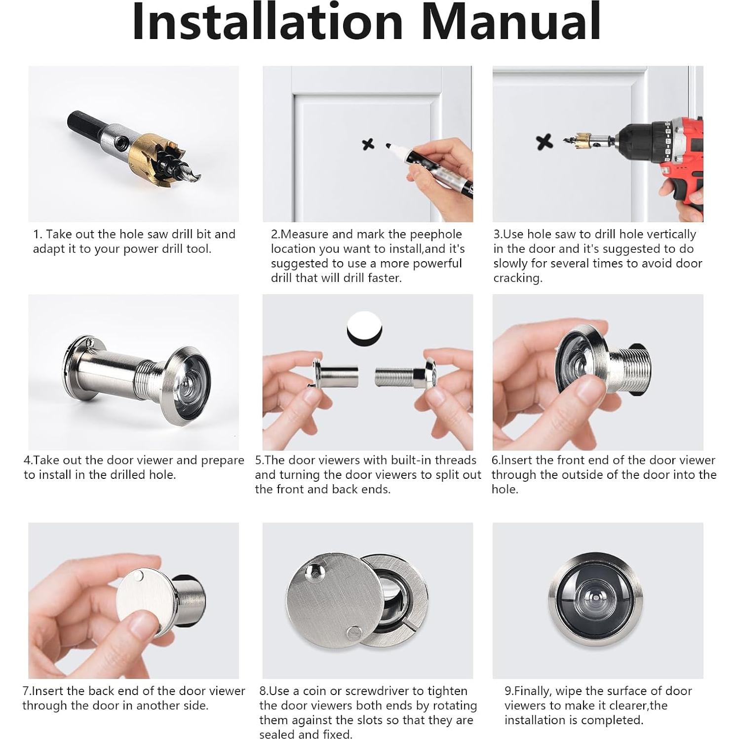Mirilla de Puerta Funnytek 220 Grados Niquel Cepillado
