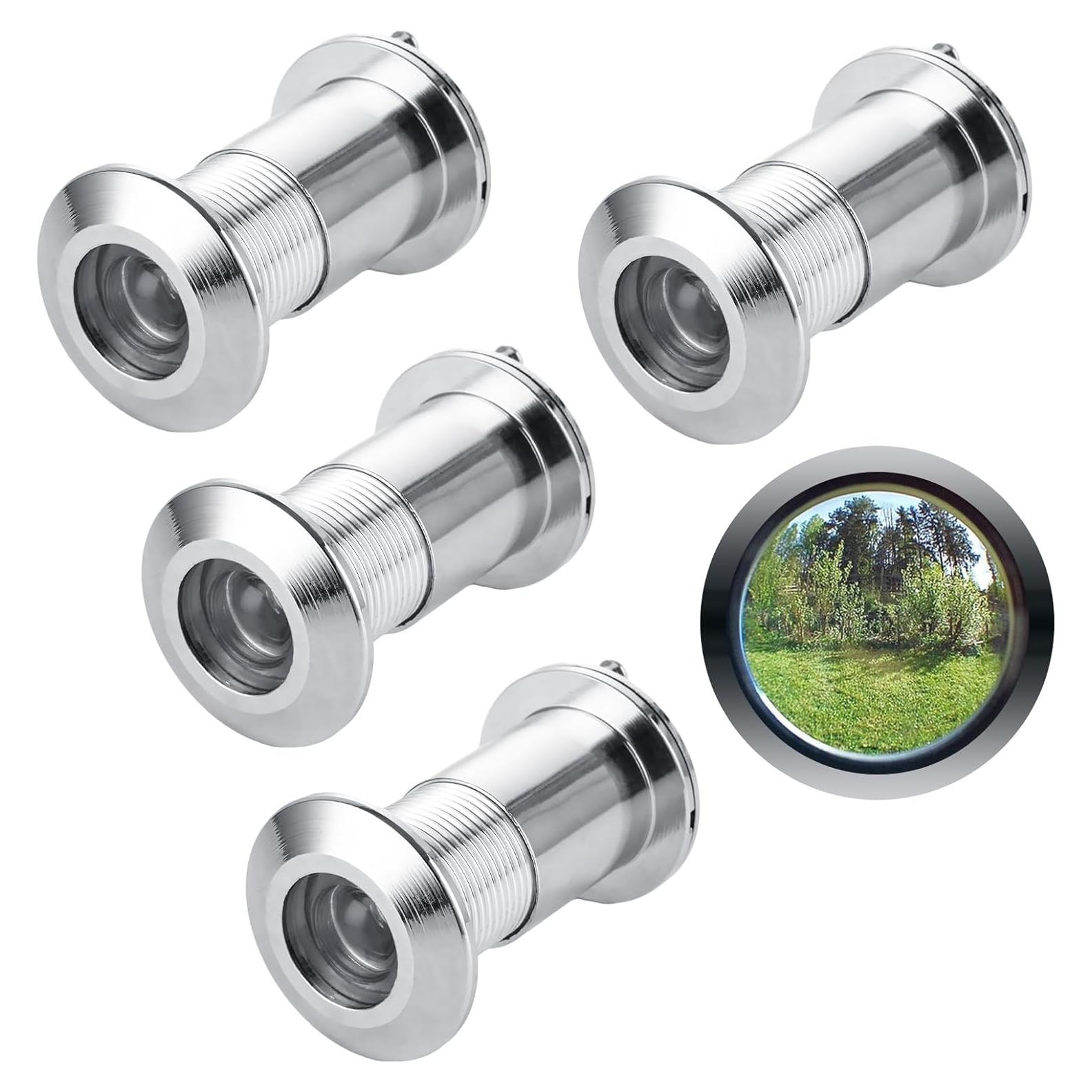 Paquete de 4 Mirillas de 220 Grados LDXDRU para Puertas de 52-78mm