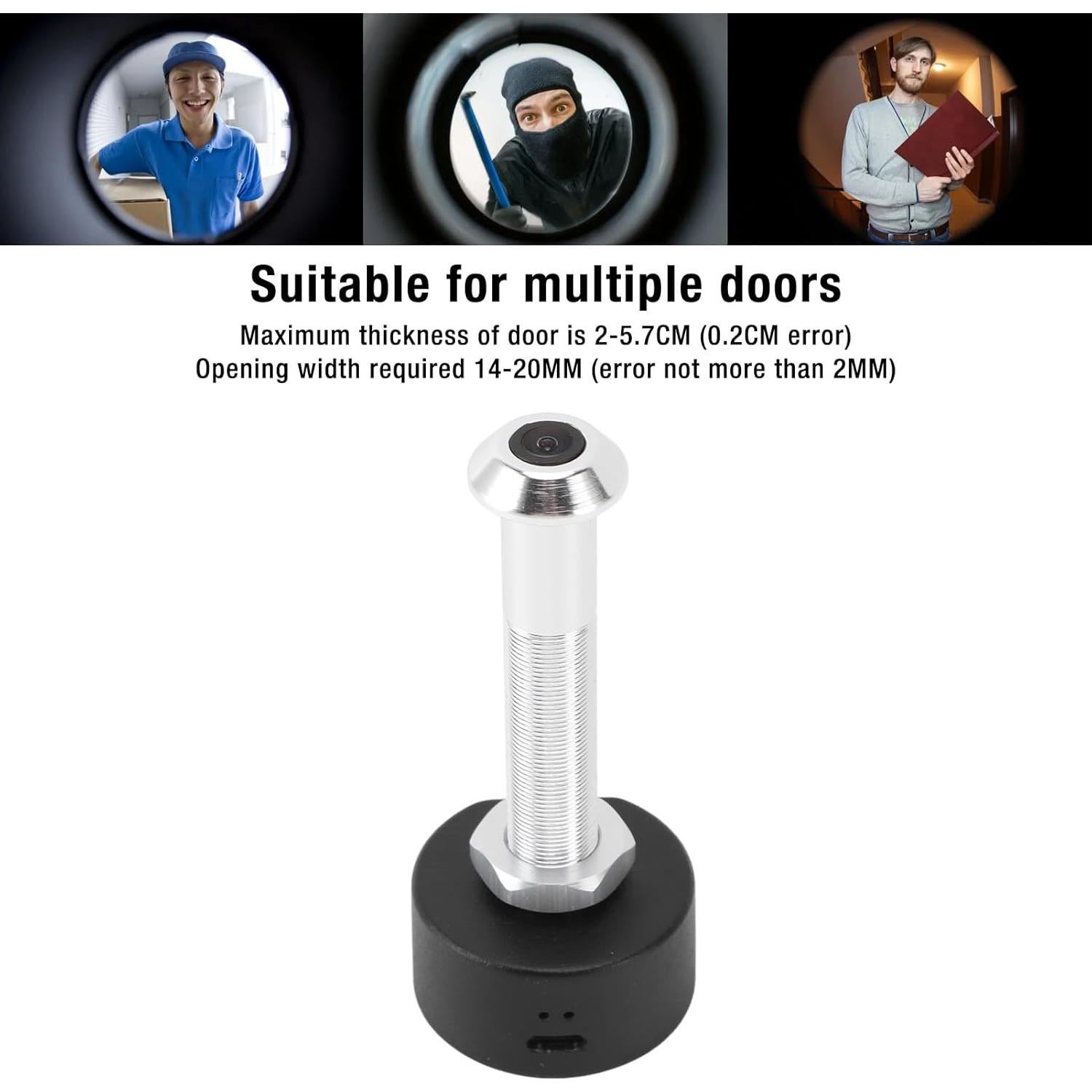 Cámara de Mirilla Inalámbrica Genérica 1080P HD Plata