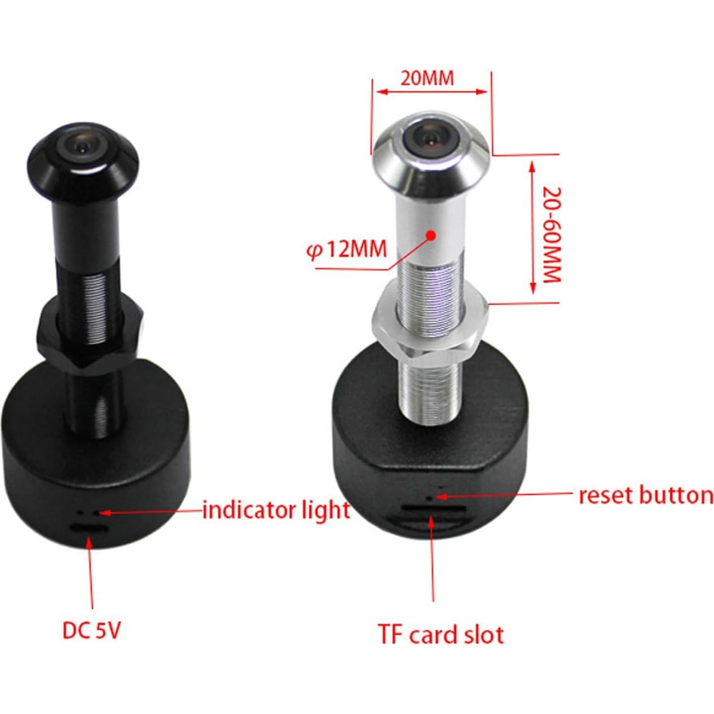 Cámara de Mirilla Inalámbrica Genérica 1080P HD Plata