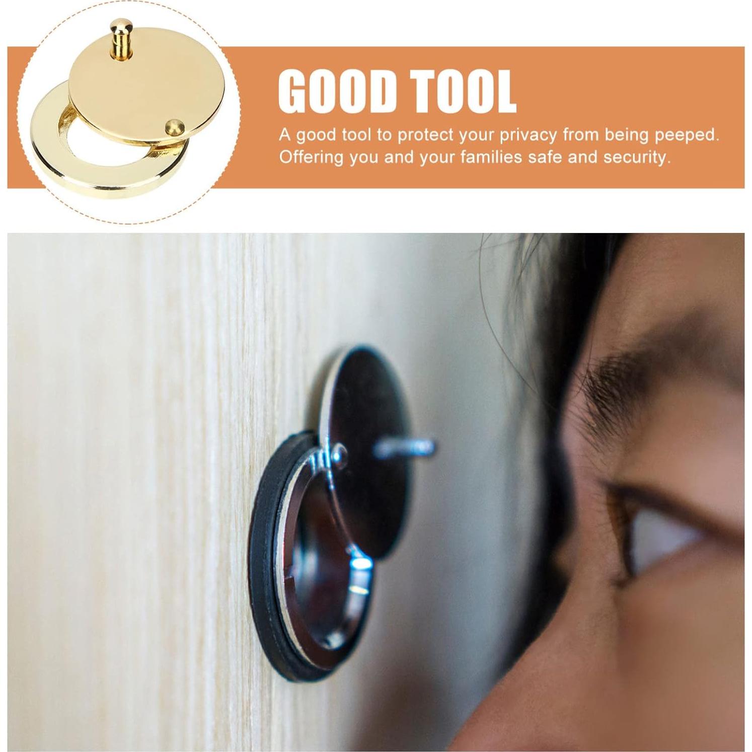 Cubierta de Mirilla de Seguridad Veemoon Oro 5.5x3cm Cobre