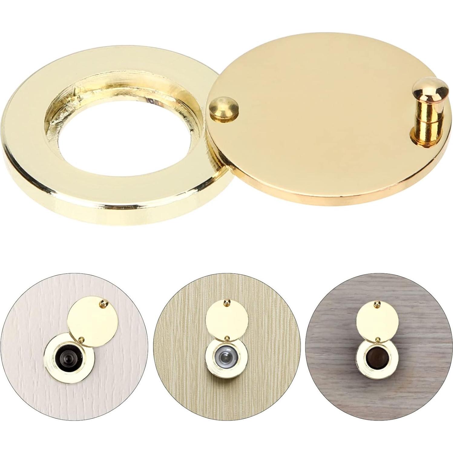 Cubierta de Mirilla de Seguridad Veemoon Oro 5.5x3cm Cobre