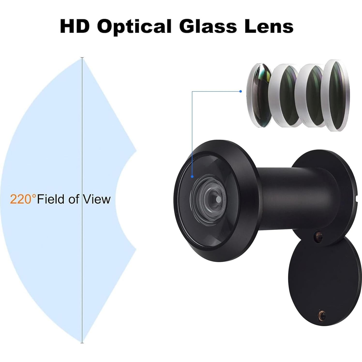 Mirilla de Latón Macizo TOGU TG3016YG-BC con Lente HD 220°