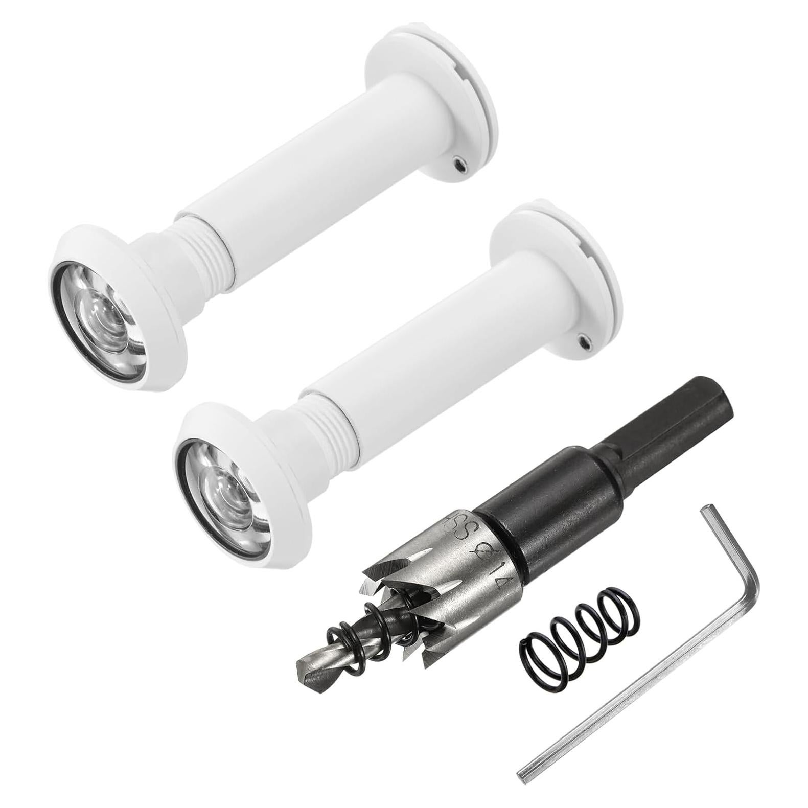 Mirilla de Puerta PATIKIL 180 Grados 2 Pcs Cobre Blanco